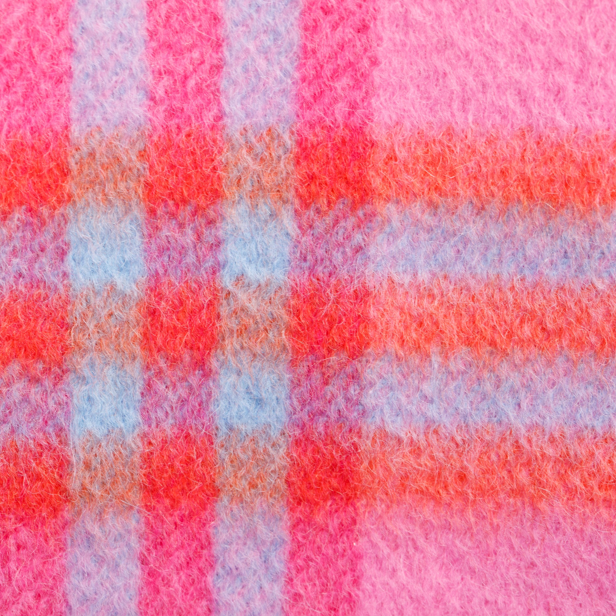 Burberry Pink Multicolor House Check Cashmere Scarf