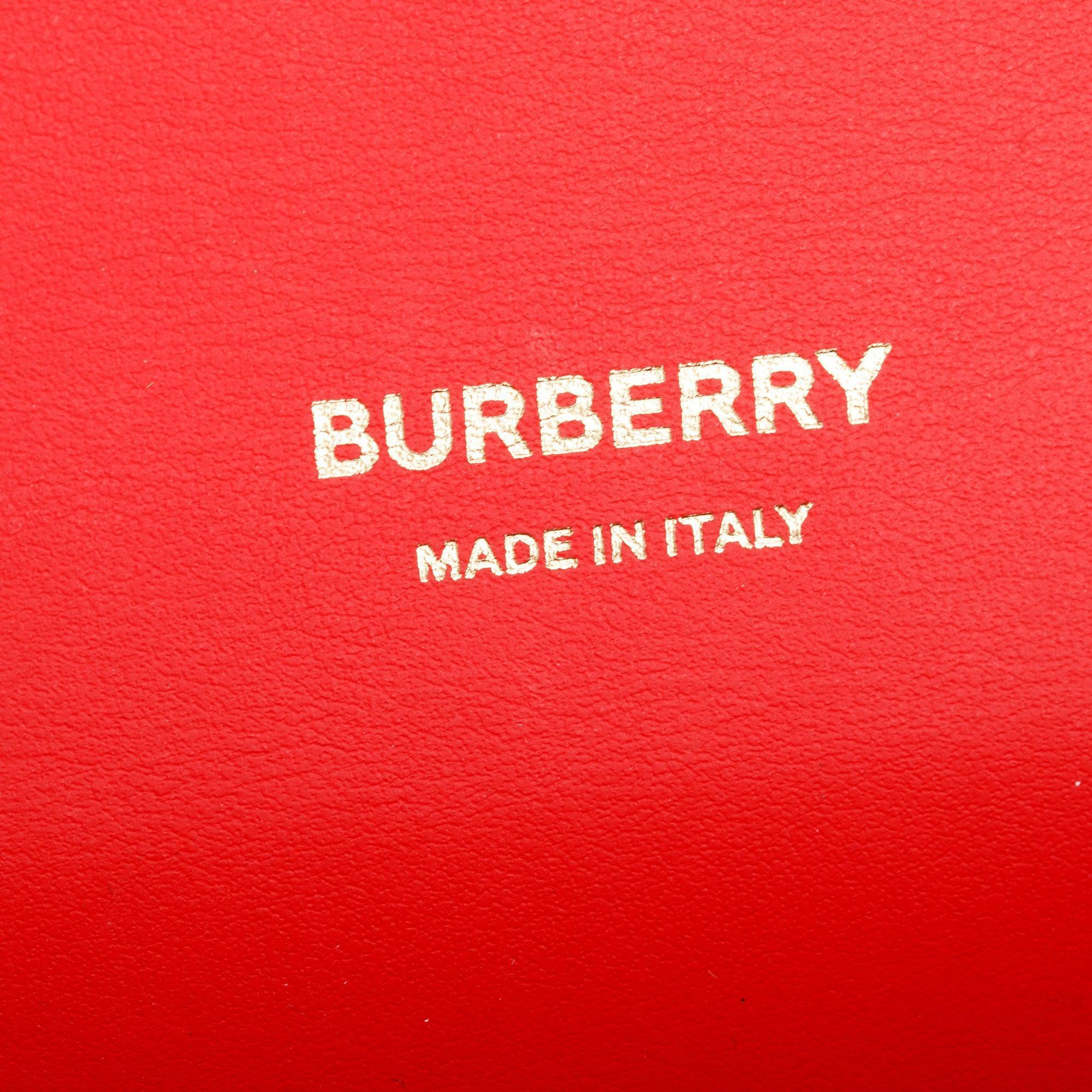 Burberry Red Smooth Calfskin Leather Mini TB Chain Crossbody Bag w/ Box & Receipt