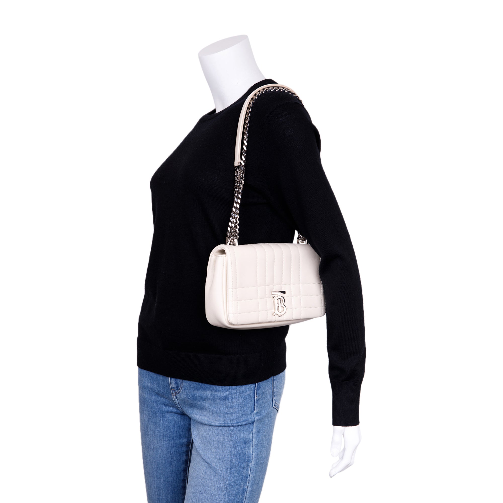 Burberry Small Lola Quilted Leather TB Shoulder Bag