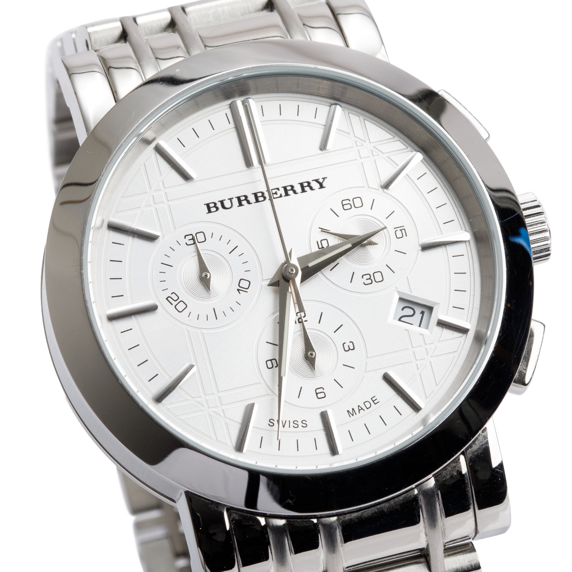 Burberry Stainless Steel BU1372 Heritage 40 MM Chronograph Quartz Watch