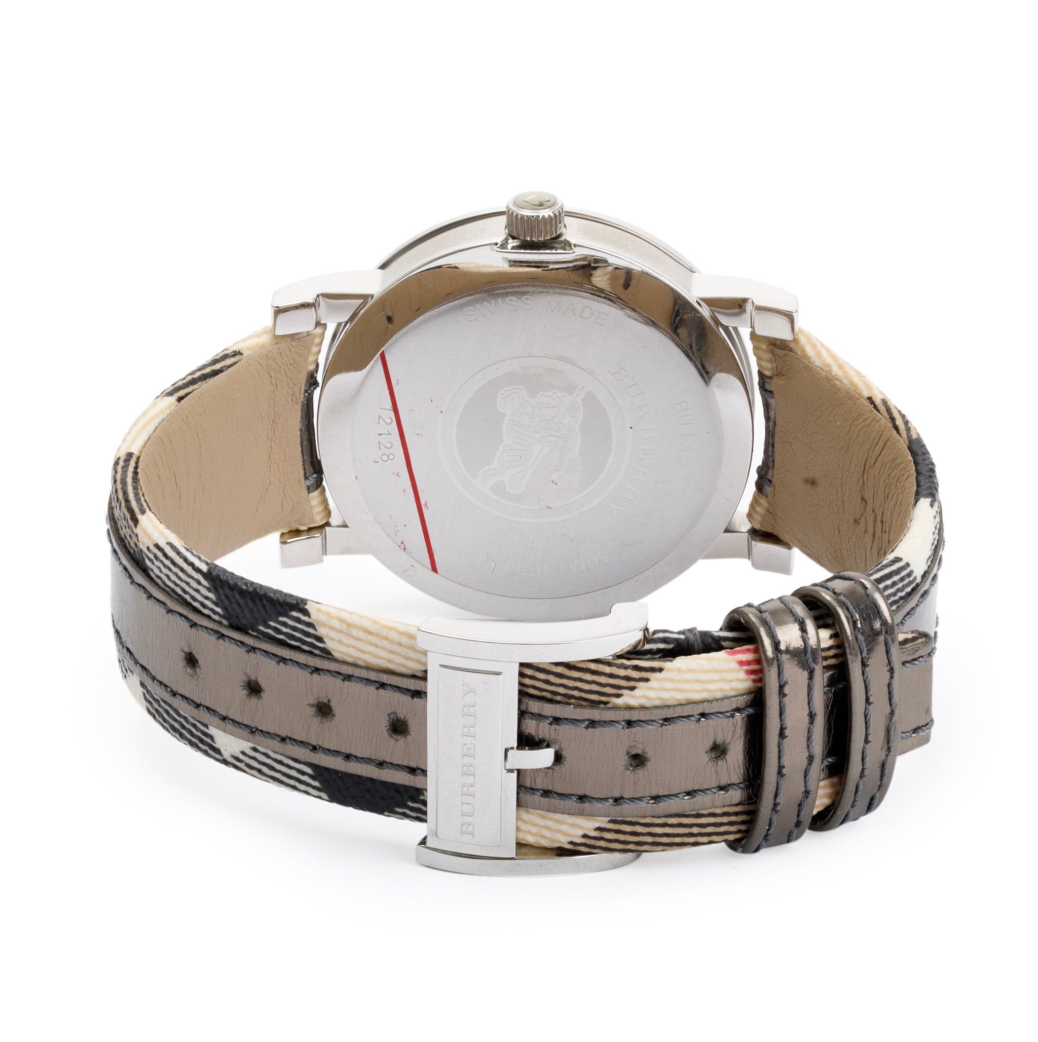 Burberry Stainless Steel BU1392 Heritage Nova Check 38 MM Watch w/ Box & Papers