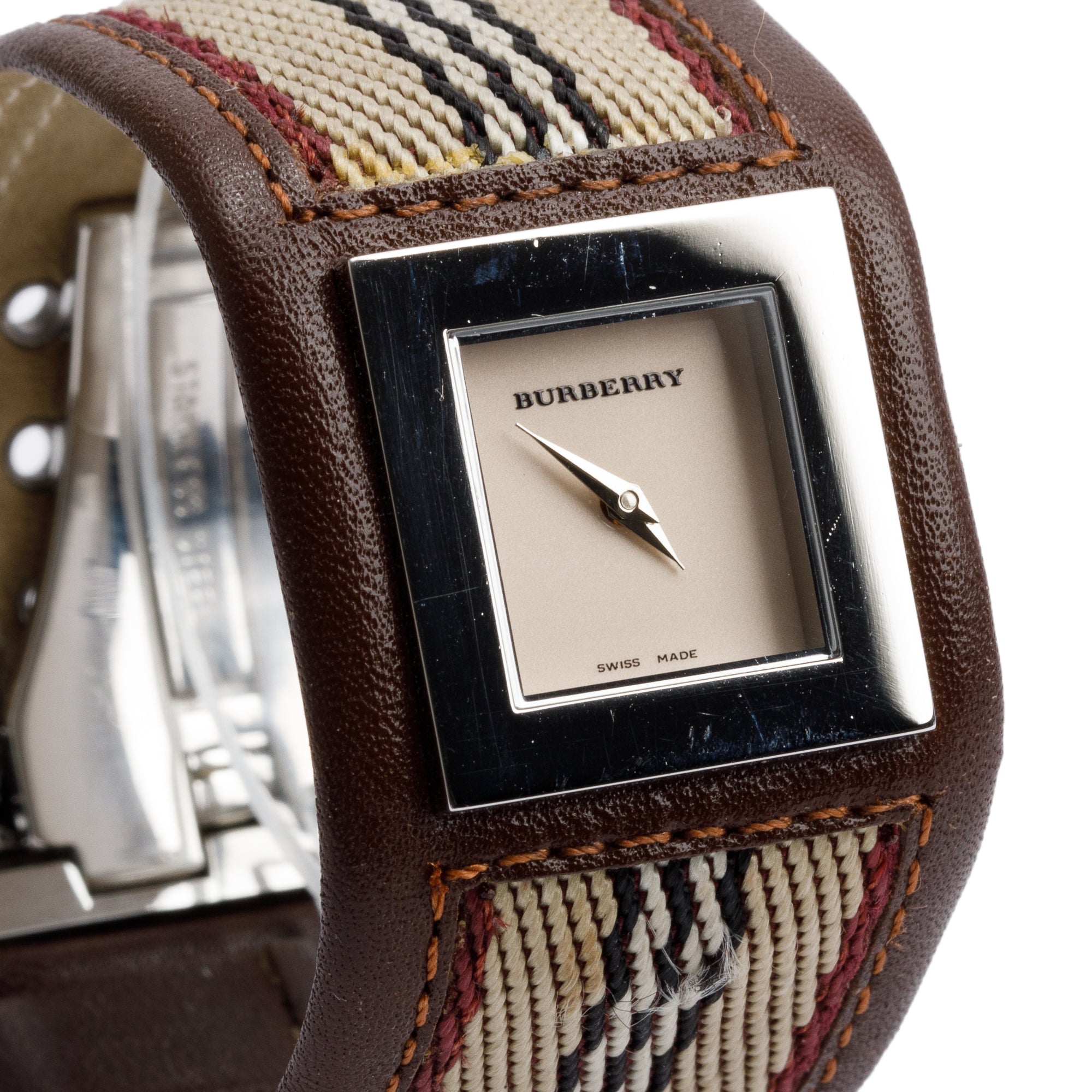 Burberry Stainless Steel BU4005 Canvas 22 MM Square Watch
