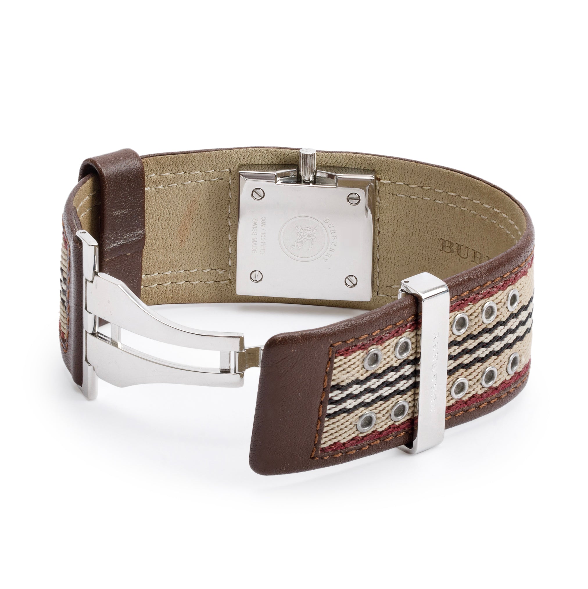 Burberry Stainless Steel BU4005 Canvas 22 MM Square Watch