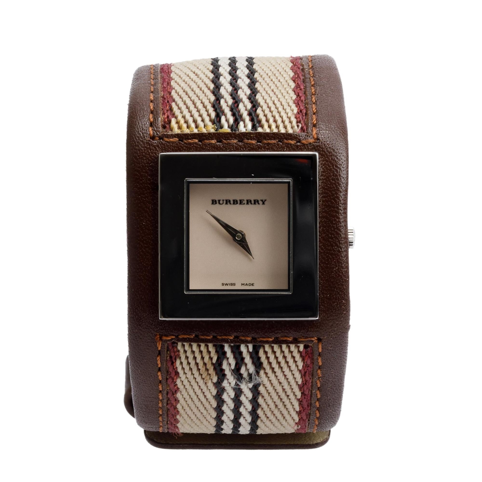 Burberry Stainless Steel BU4005 Canvas 22 MM Square Watch