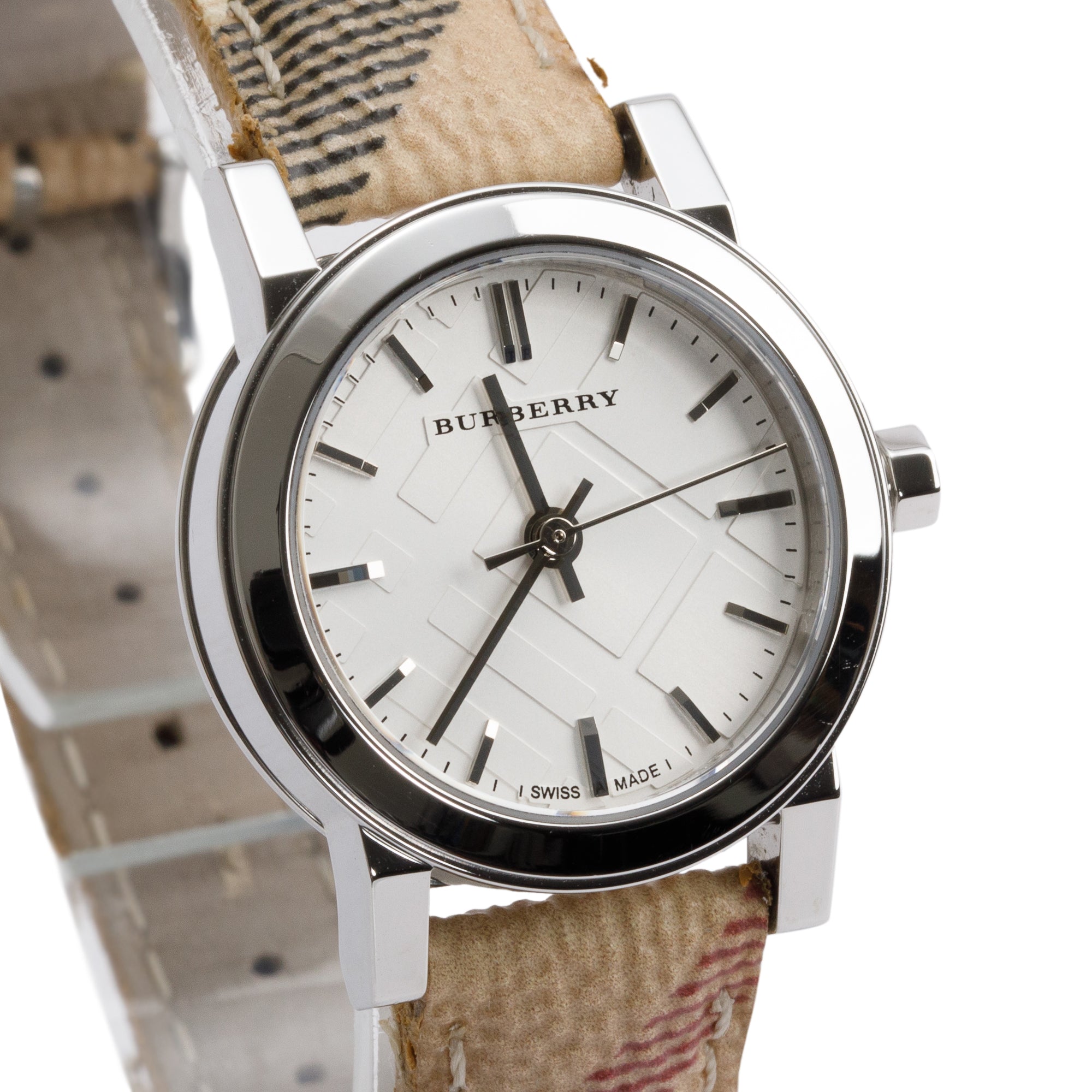 Burberry Stainless Steel BU9222 Nova Check 26 MM Watch w/ Box & Papers