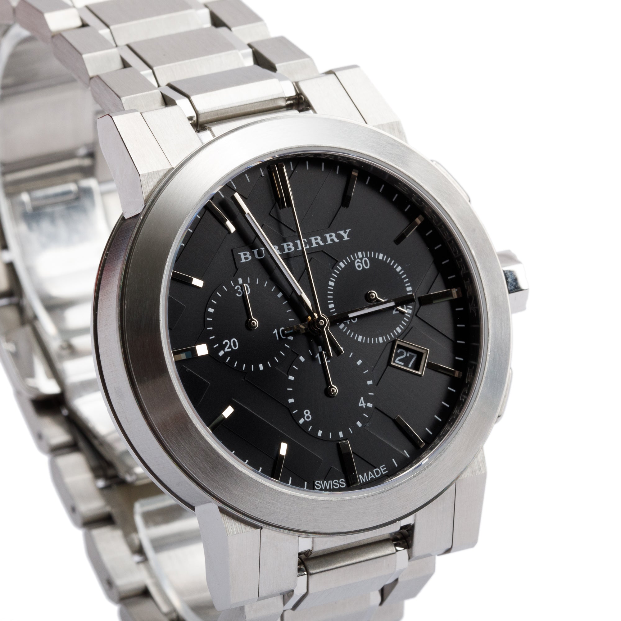 Burberry Stainless Steel BU9351 The City 42 MM Chronograph Watch w/ Box