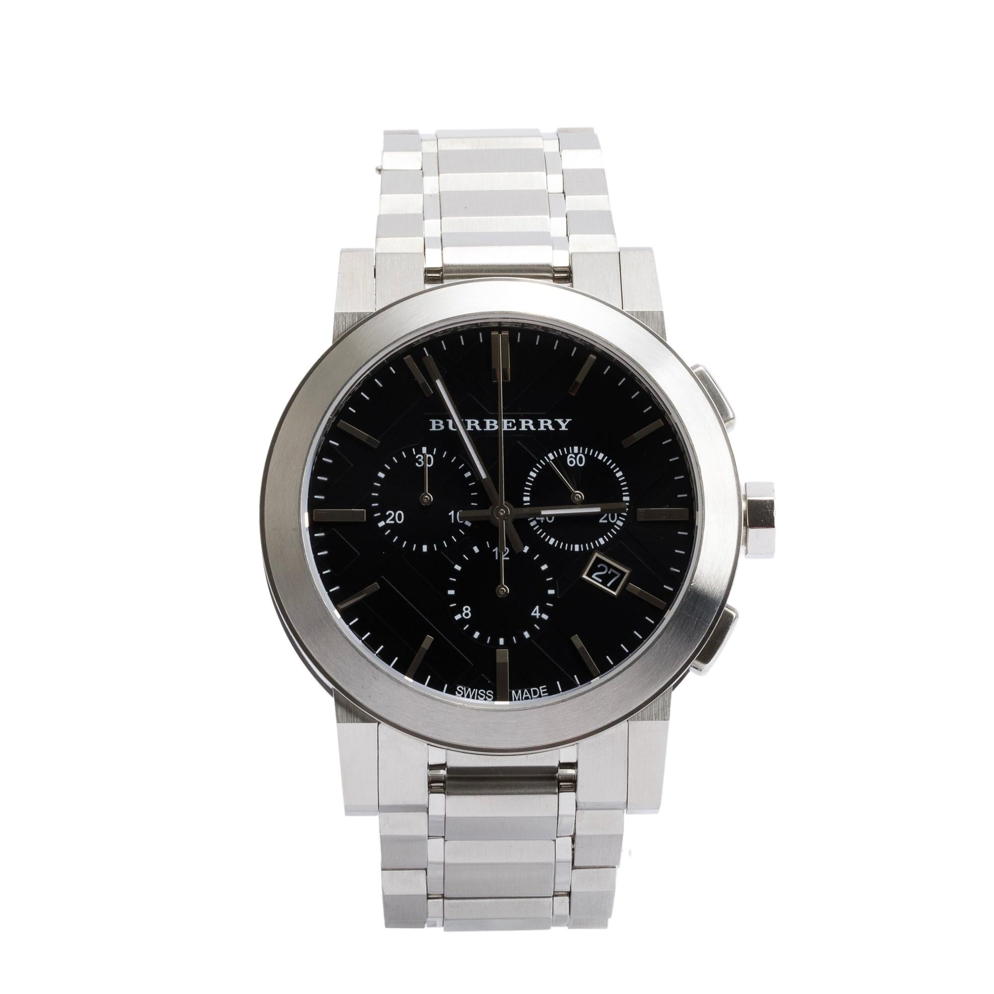 Burberry Stainless Steel BU9351 The City 42 MM Chronograph Watch w/ Box
