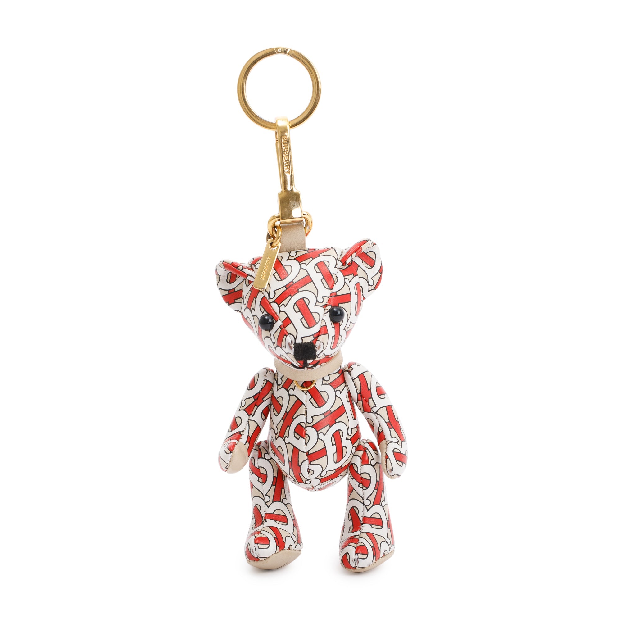 Burberry TB Monogram Leather Thomas Bear Bag Charm w/ Box