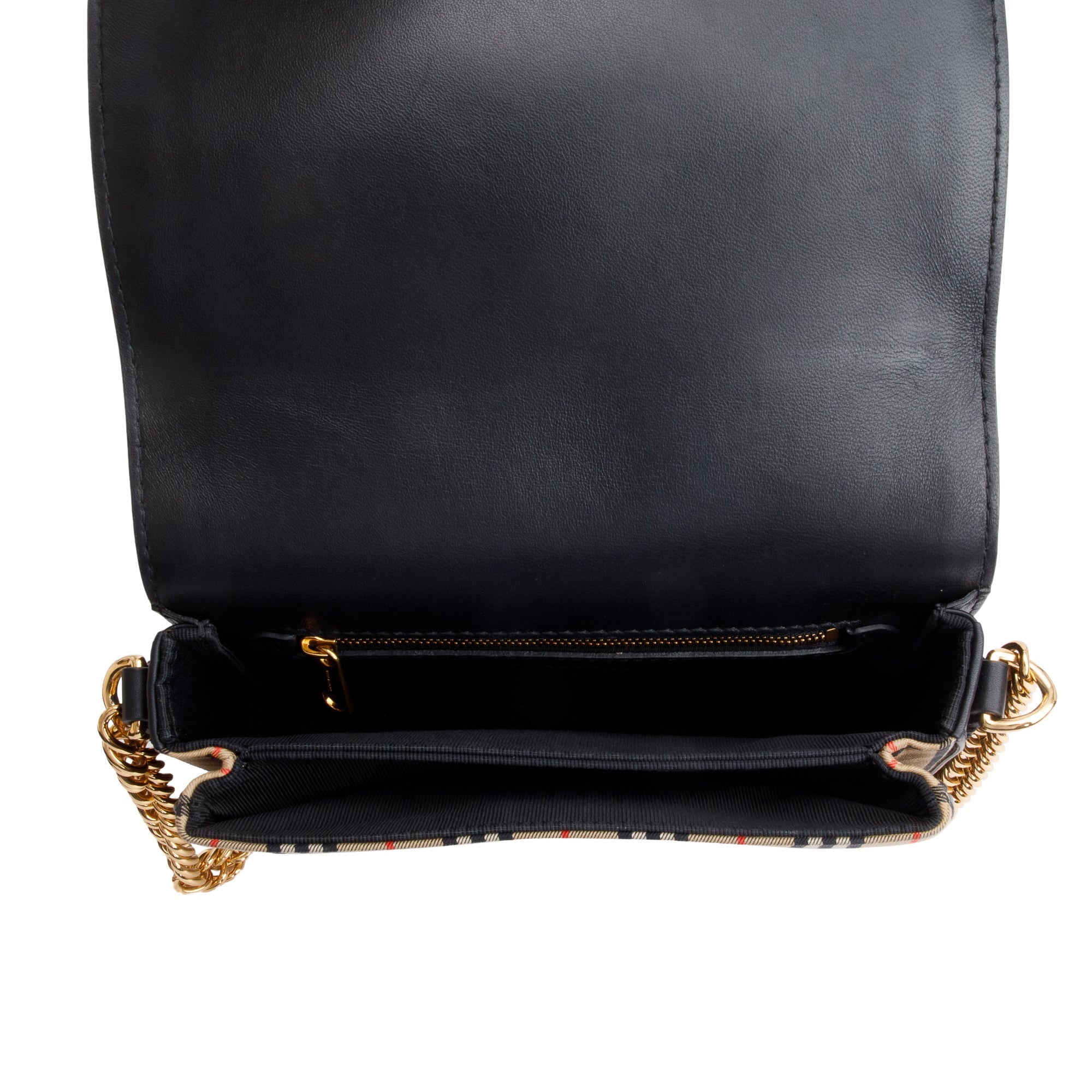 Burberry Vintage 1983 Knight Check Canvas Link Flap Shoulder Bag