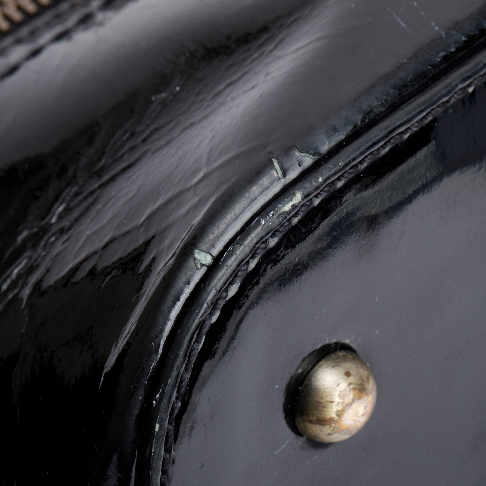 Burberry Vintage Check Black Patent Leather Trim Handle Bag