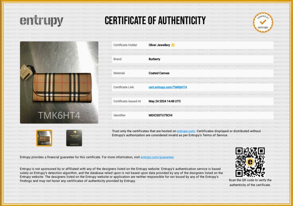 Burberry Vintage Check Halton Continental Wallet w/ Box