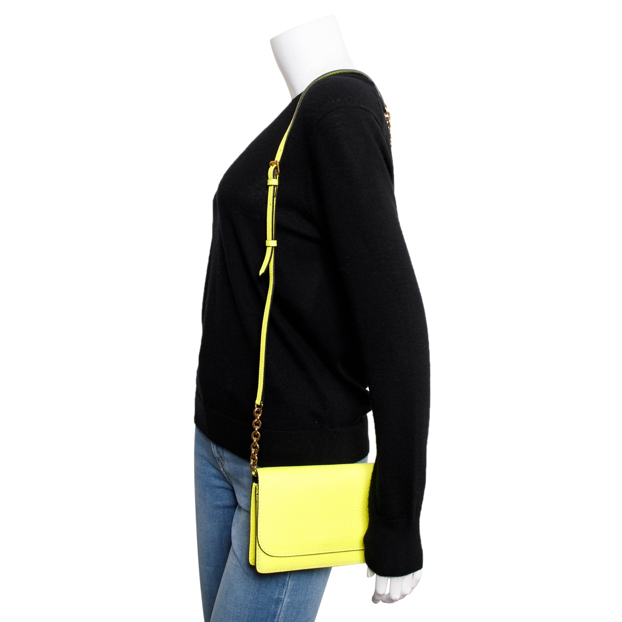 Burberry Yellow Leather Hampshire Crossbody Bag