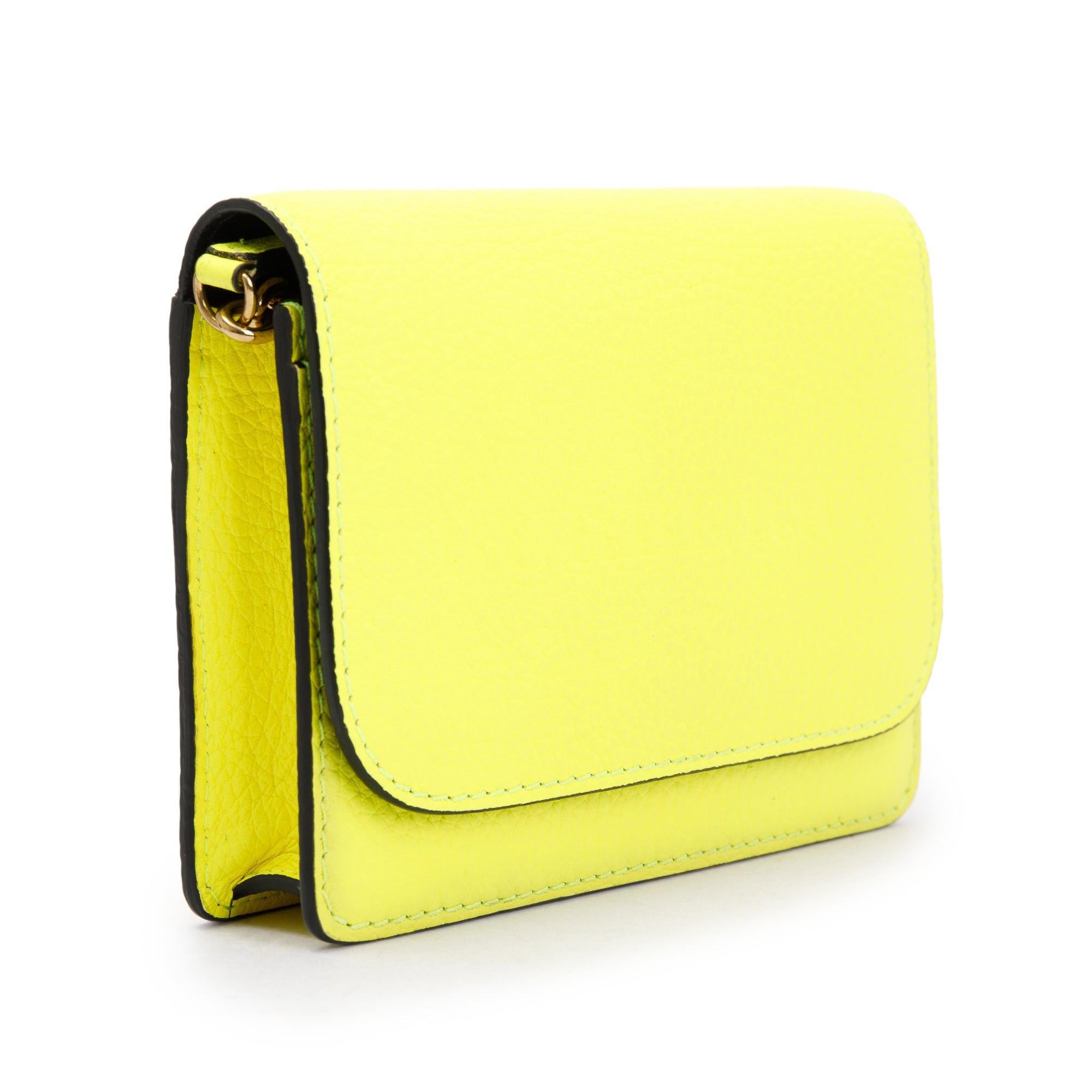 Burberry Yellow Leather Hampshire Crossbody Bag