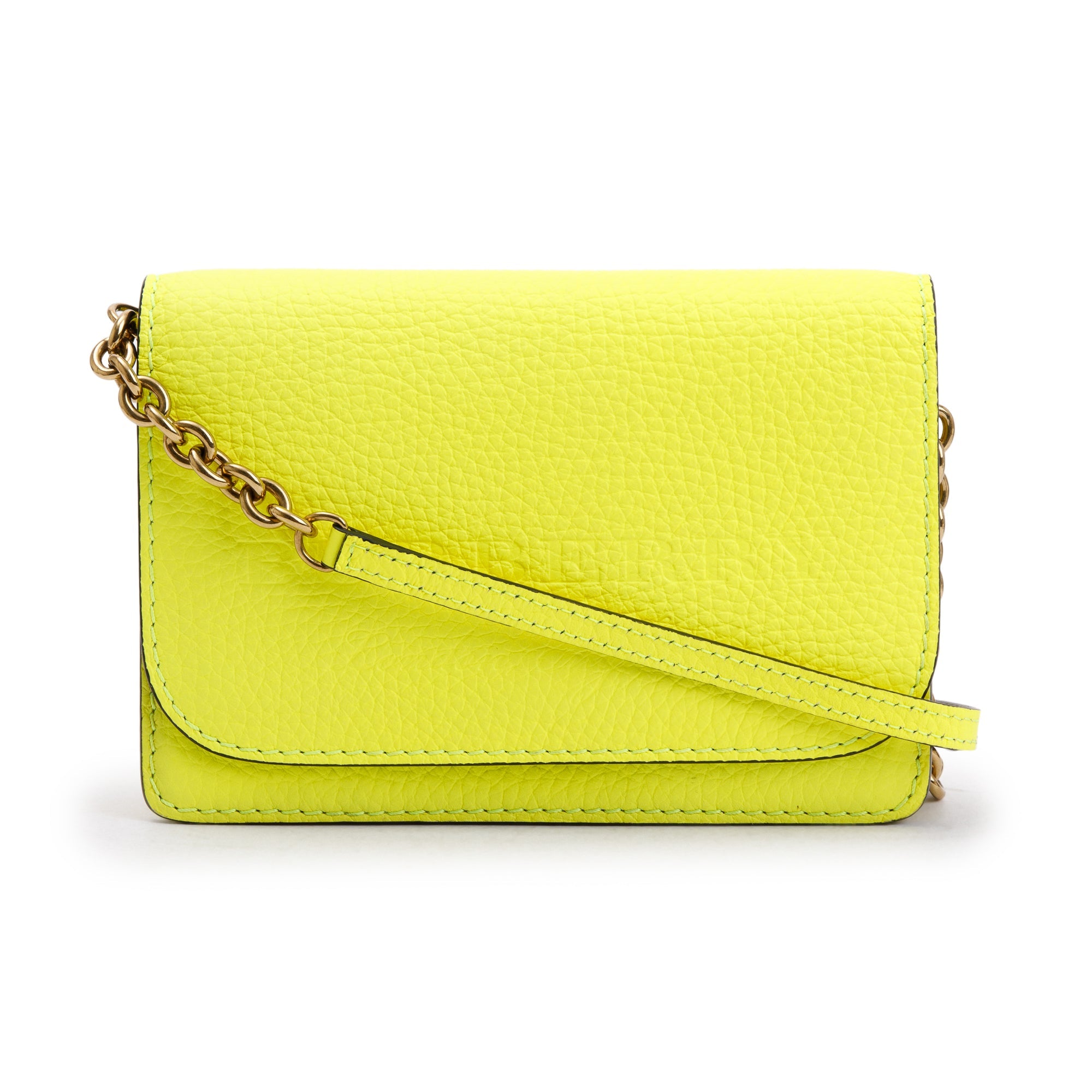 Burberry Yellow Leather Hampshire Crossbody Bag