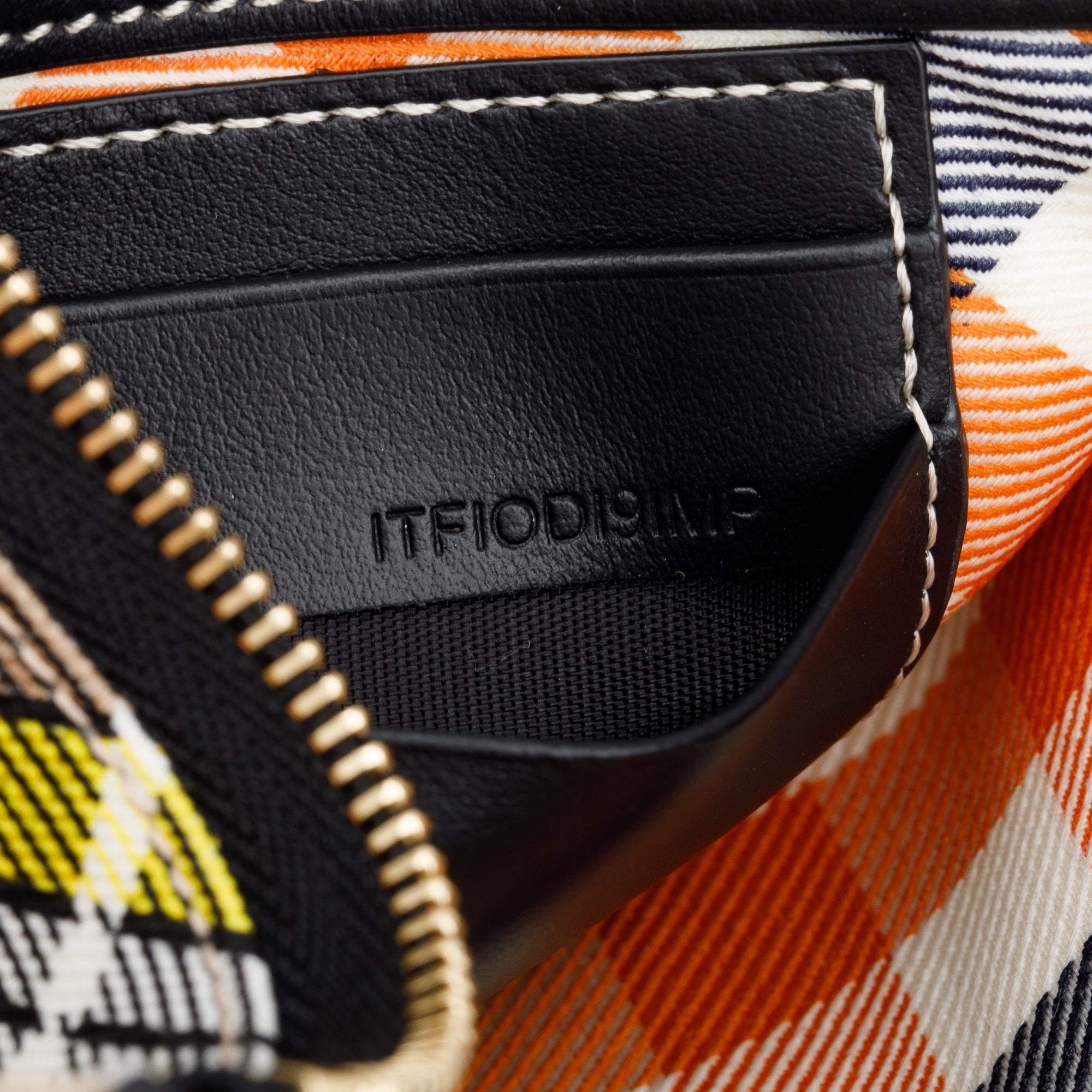 Burberry Yellow Vintage Check Black Leather Olympia Pouch