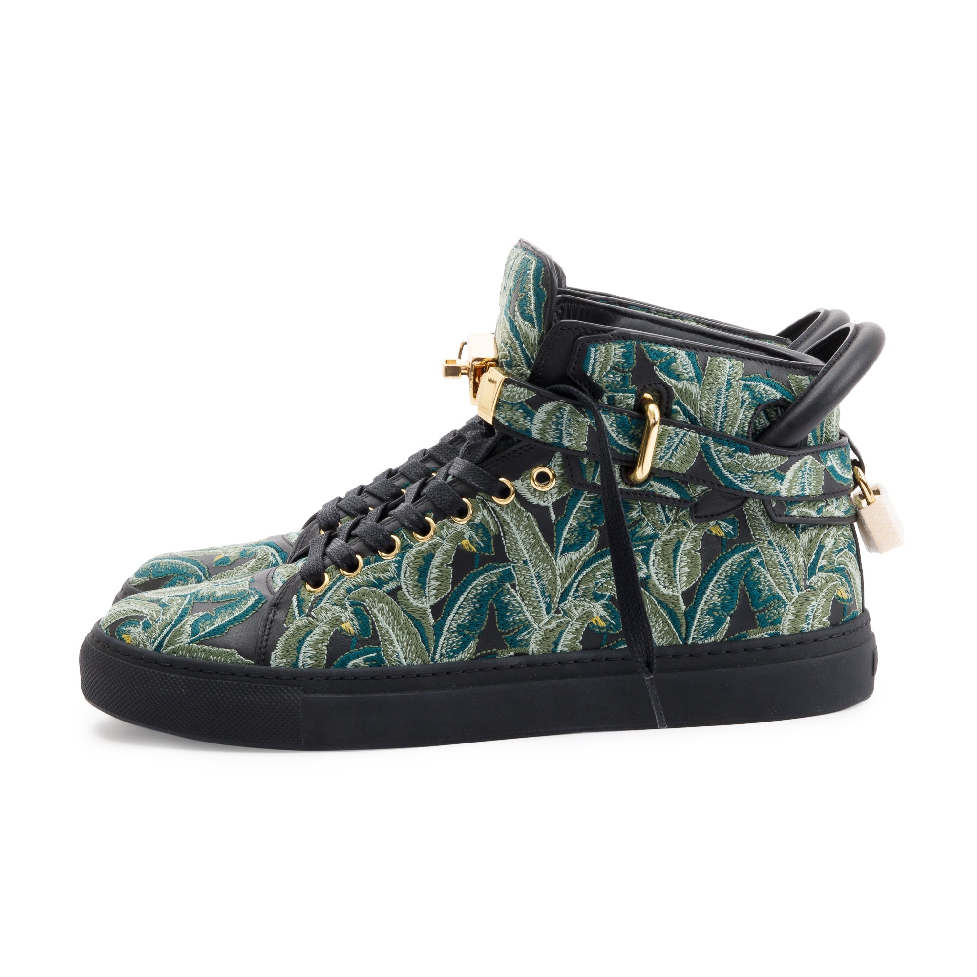 Buscemi Black/Green 100MM Palm High Top Sneakers, Size 41.5 w/ Box