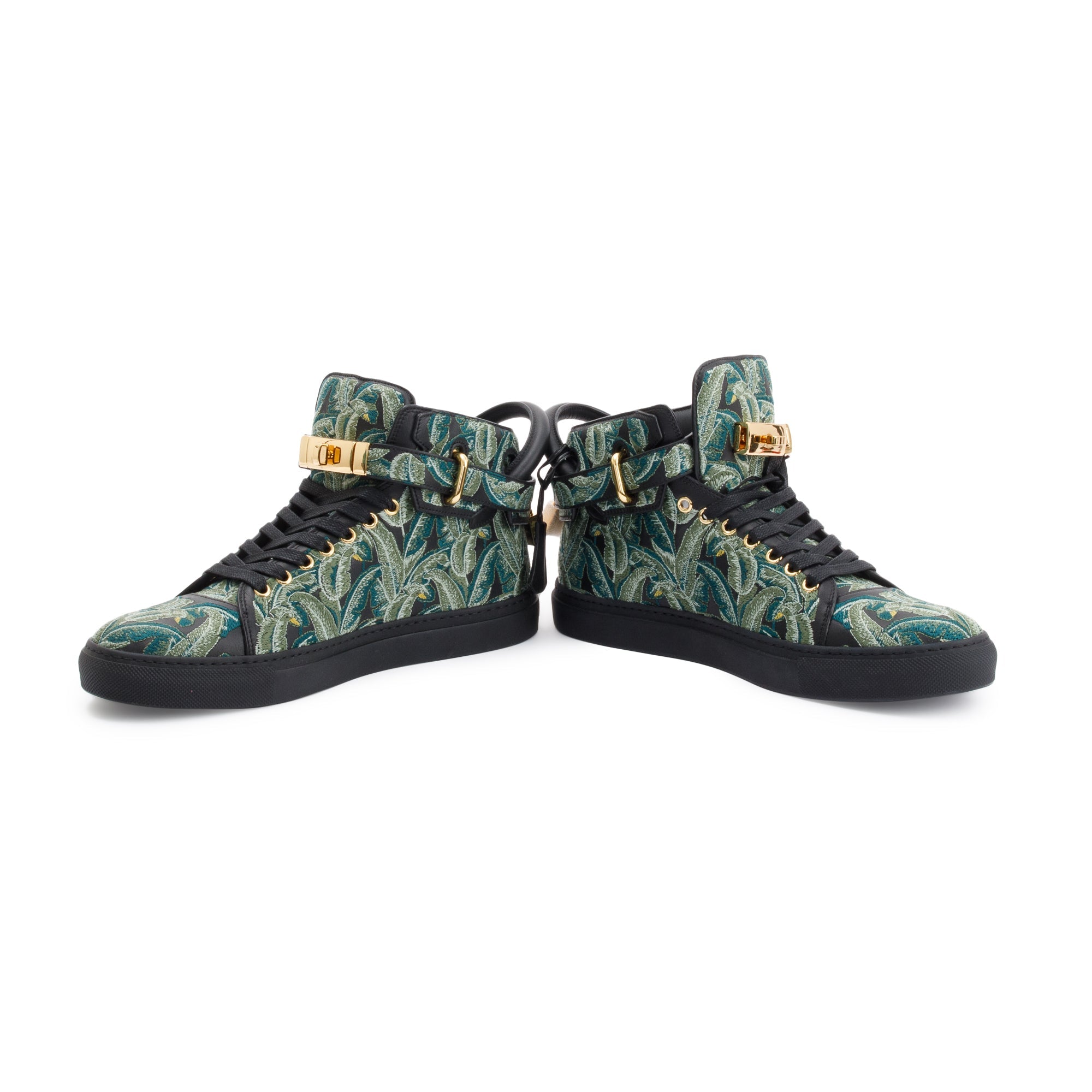 Buscemi Black/Green 100MM Palm High Top Sneakers, Size 41.5 w/ Box