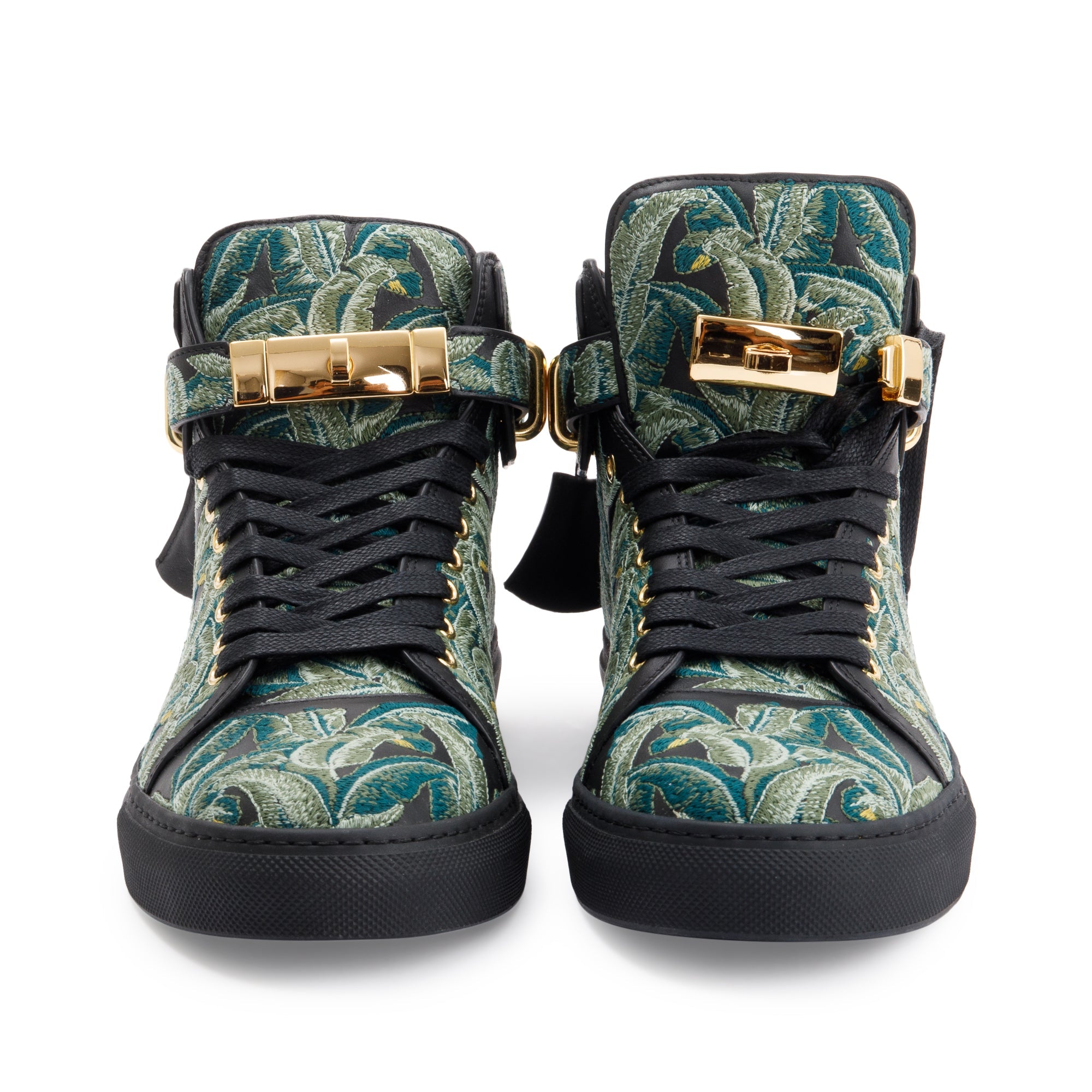 Buscemi Black/Green 100MM Palm High Top Sneakers, Size 41.5 w/ Box