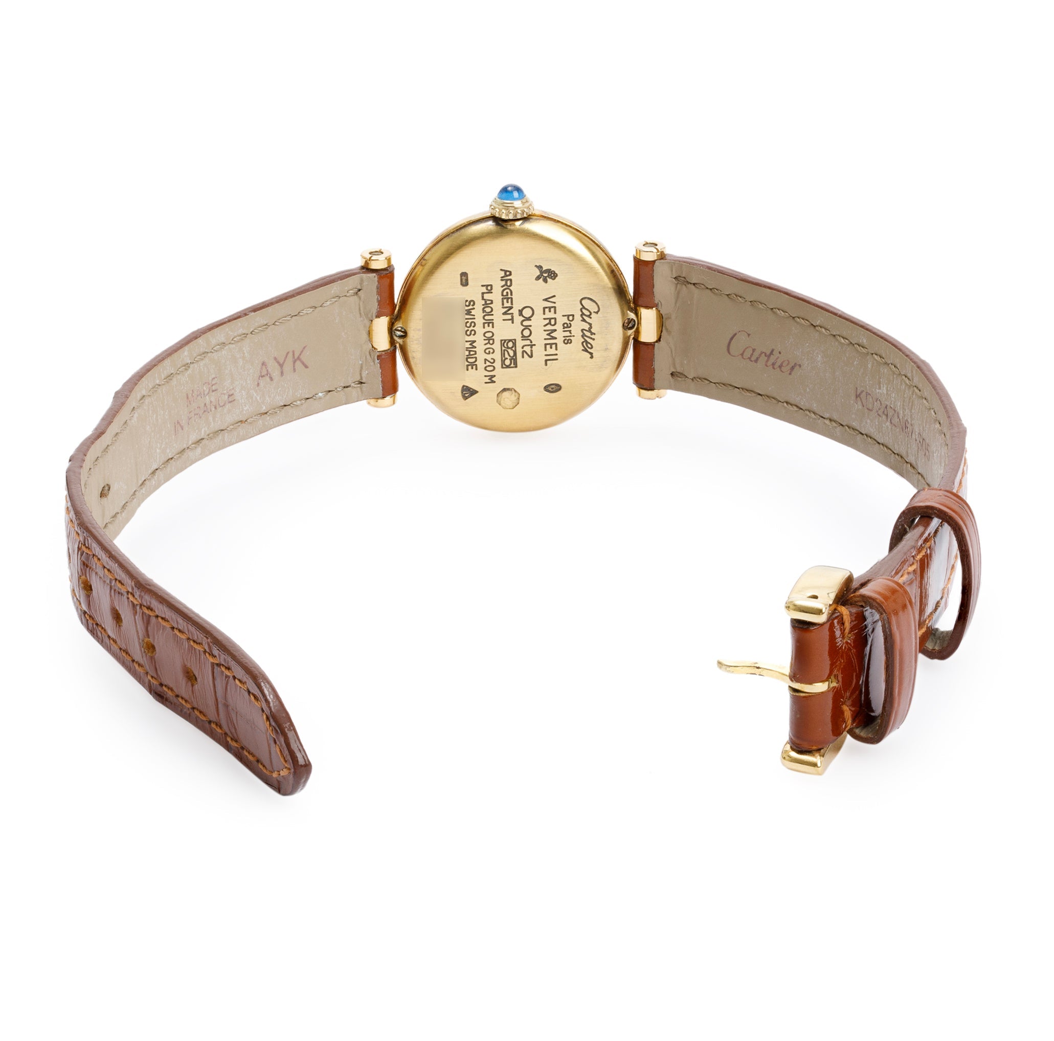 Cartier 18k Gold Vermeil Must De Cartier Vendome 24MM Watch w/ Box & Papers