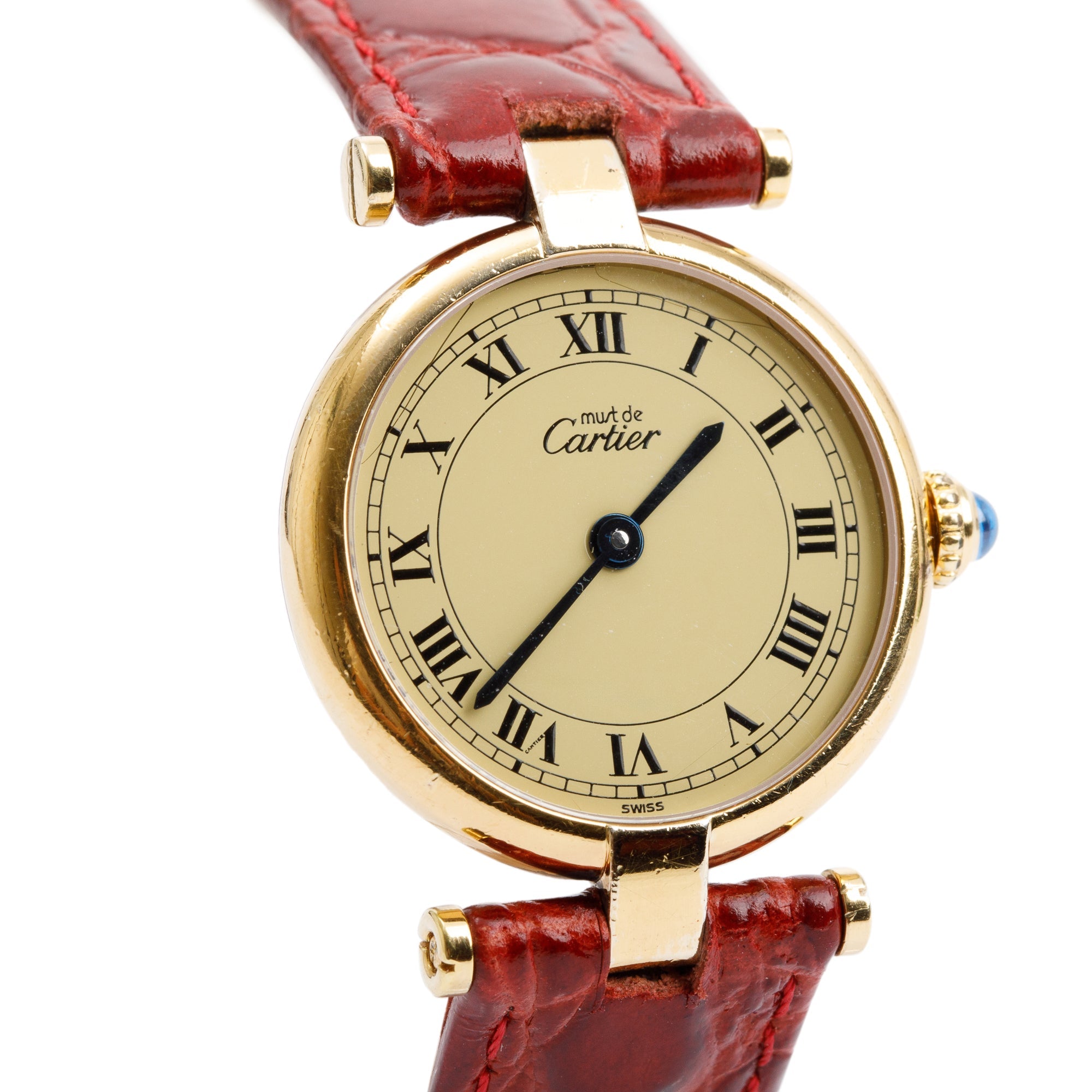 Cartier 18k Gold Vermeil Sterling Silver Must De Cartier Vendome 24MM Watch