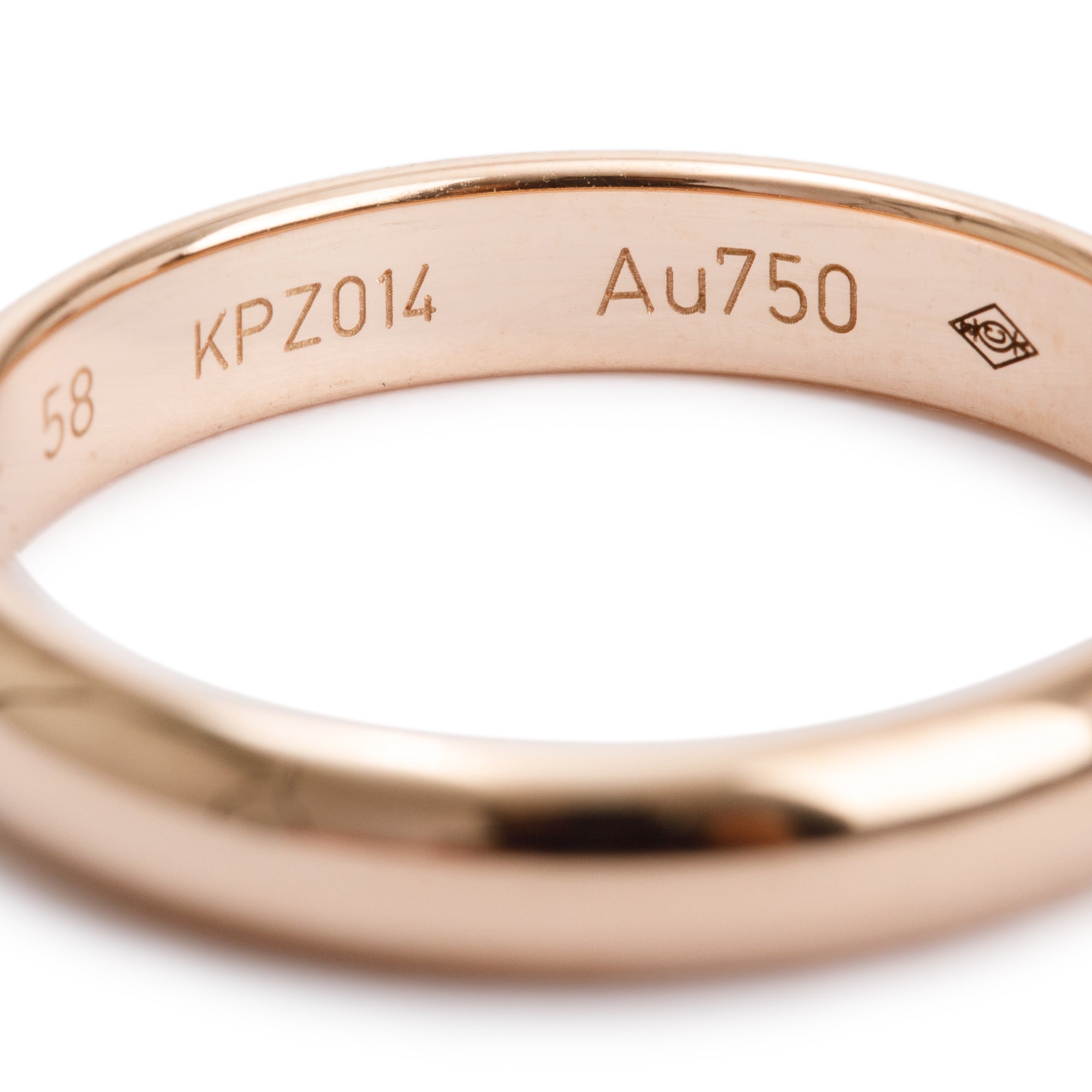 Cartier 18k Rose Gold 3.5 MM 1895 Wedding Band Ring, Size 58 8.25 w/ Box & Certificate