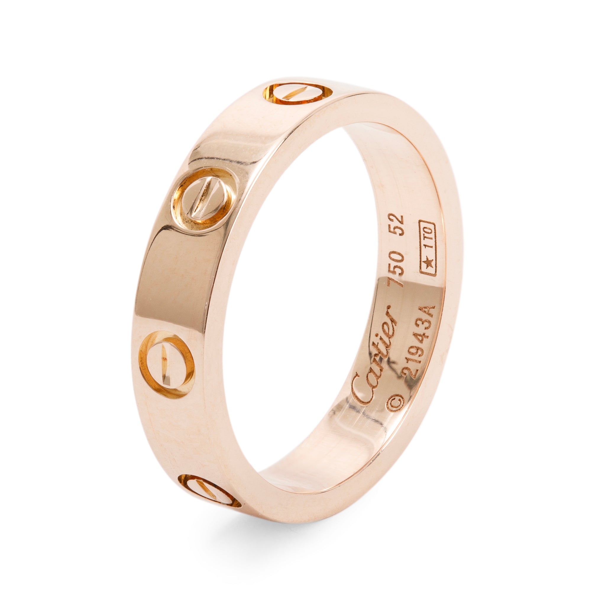 Cartier 18k Rose Gold 3.6 MM Love Wedding Band Ring