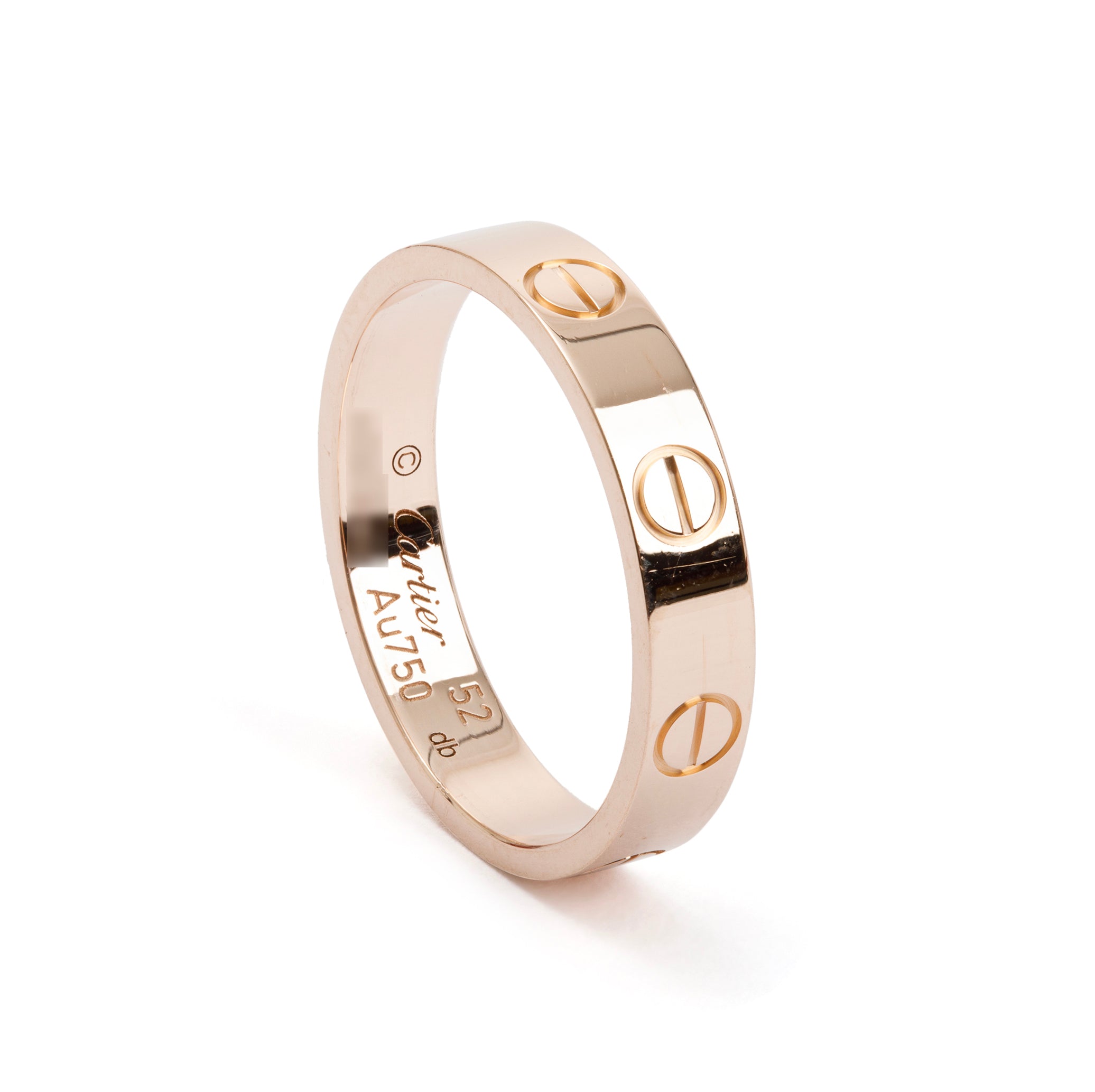 Cartier 18k Rose Gold 3.6 MM Love Wedding Band Ring, Size 52 6 w/ Box