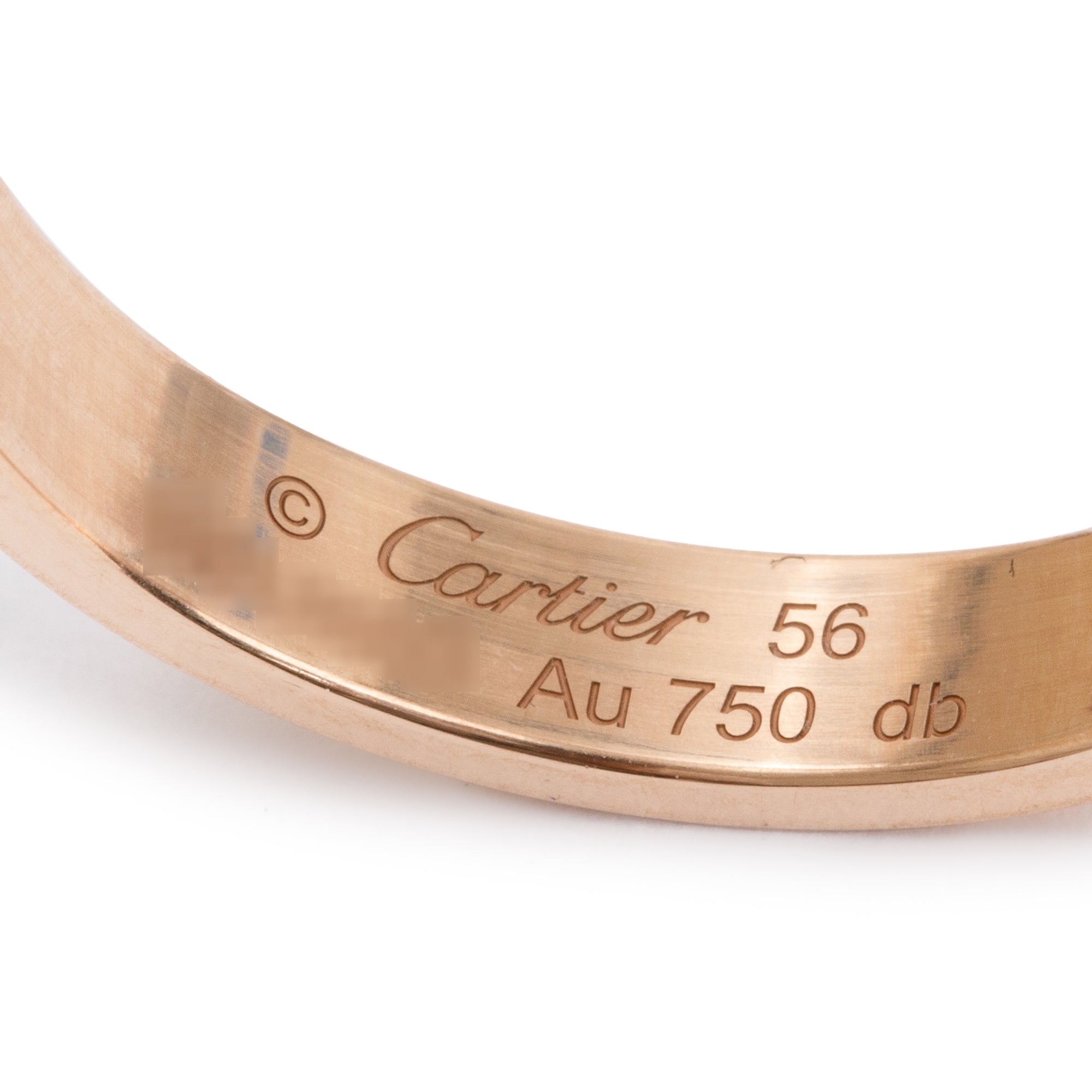 Cartier 18k Rose Gold 3.6 MM Love Wedding Band Ring, Size 56 7.75