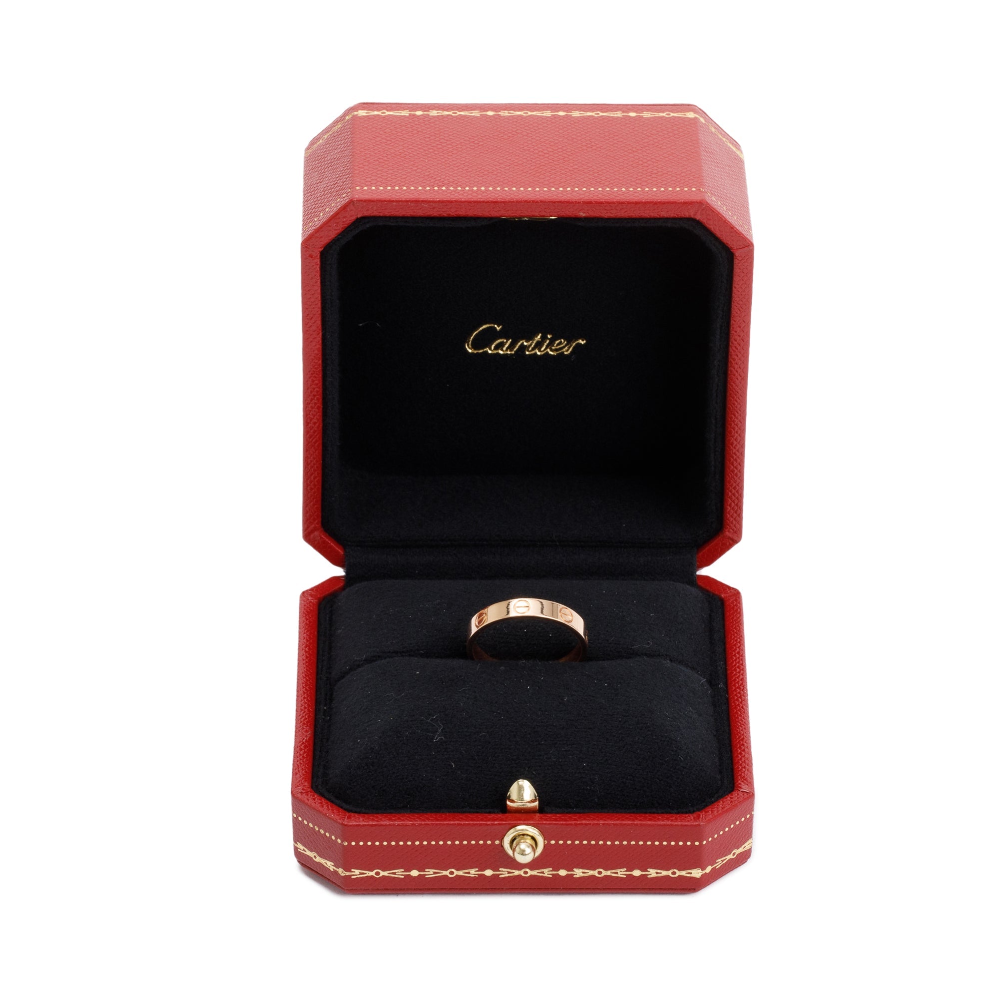 Cartier 18k Rose Gold 3.6 MM Love Wedding Band Ring, Size 56 7.75 w/ Box