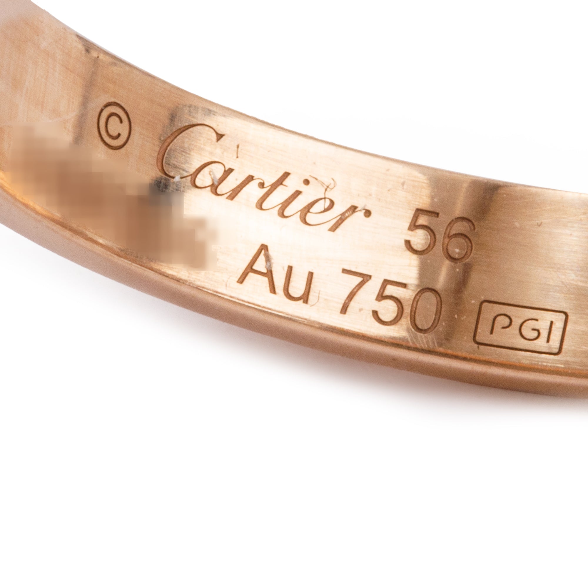 Cartier 18k Rose Gold 3.6 MM Love Wedding Band Ring, Size 56 7.75 w/ Box