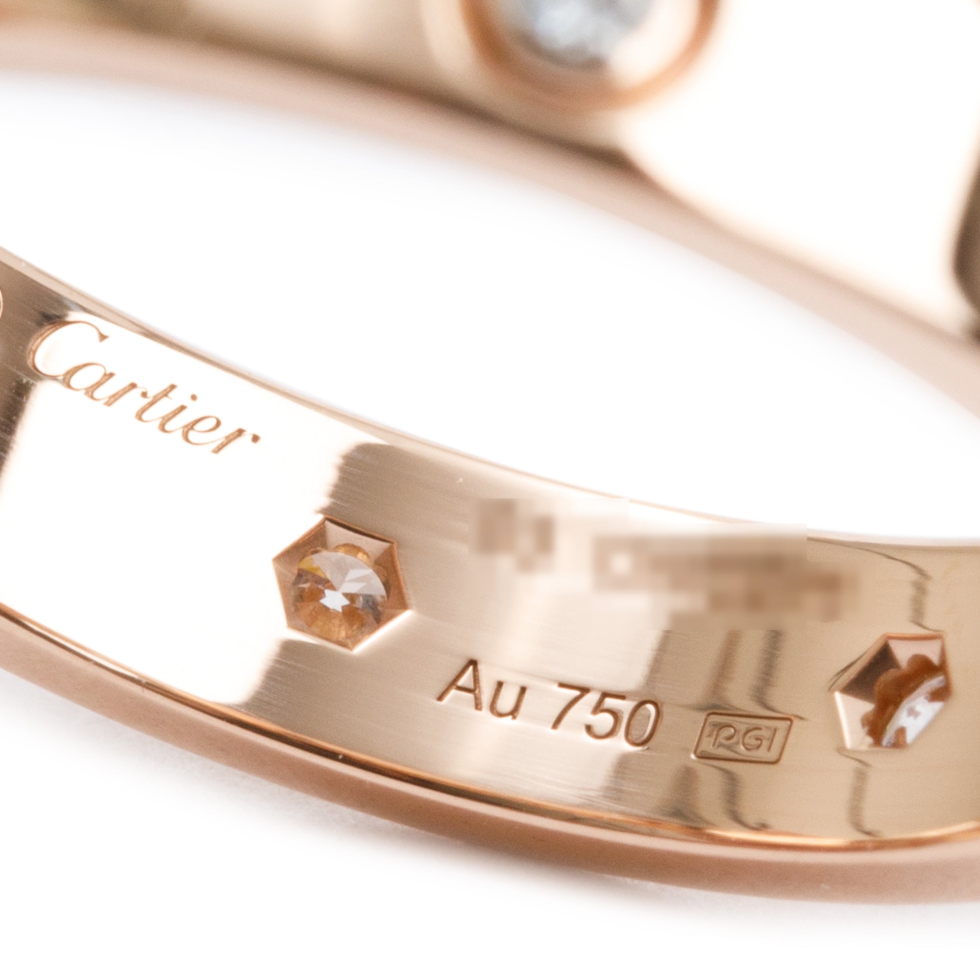 Cartier 18k Rose Gold 4 MM 8 Diamond Love Wedding Band Ring, Size 53 6.5 w/ Box, Certificate & Receipt