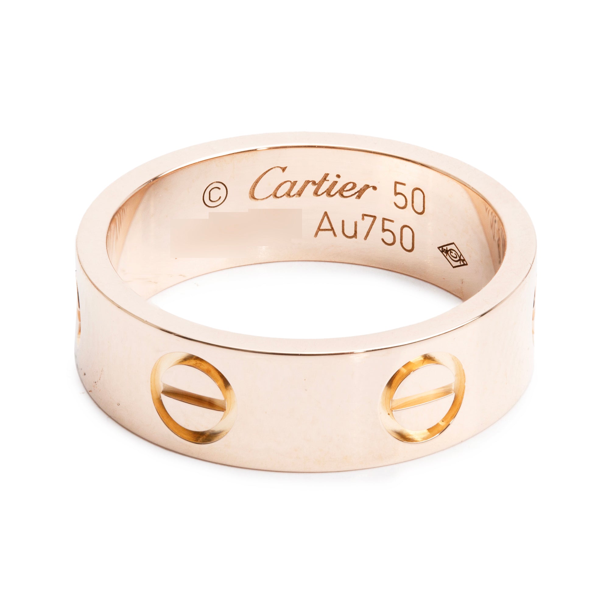 Cartier 18k Rose Gold 5.5 MM Love Ring, Size 50 5.25 w/ Box, Receipt & Certificate