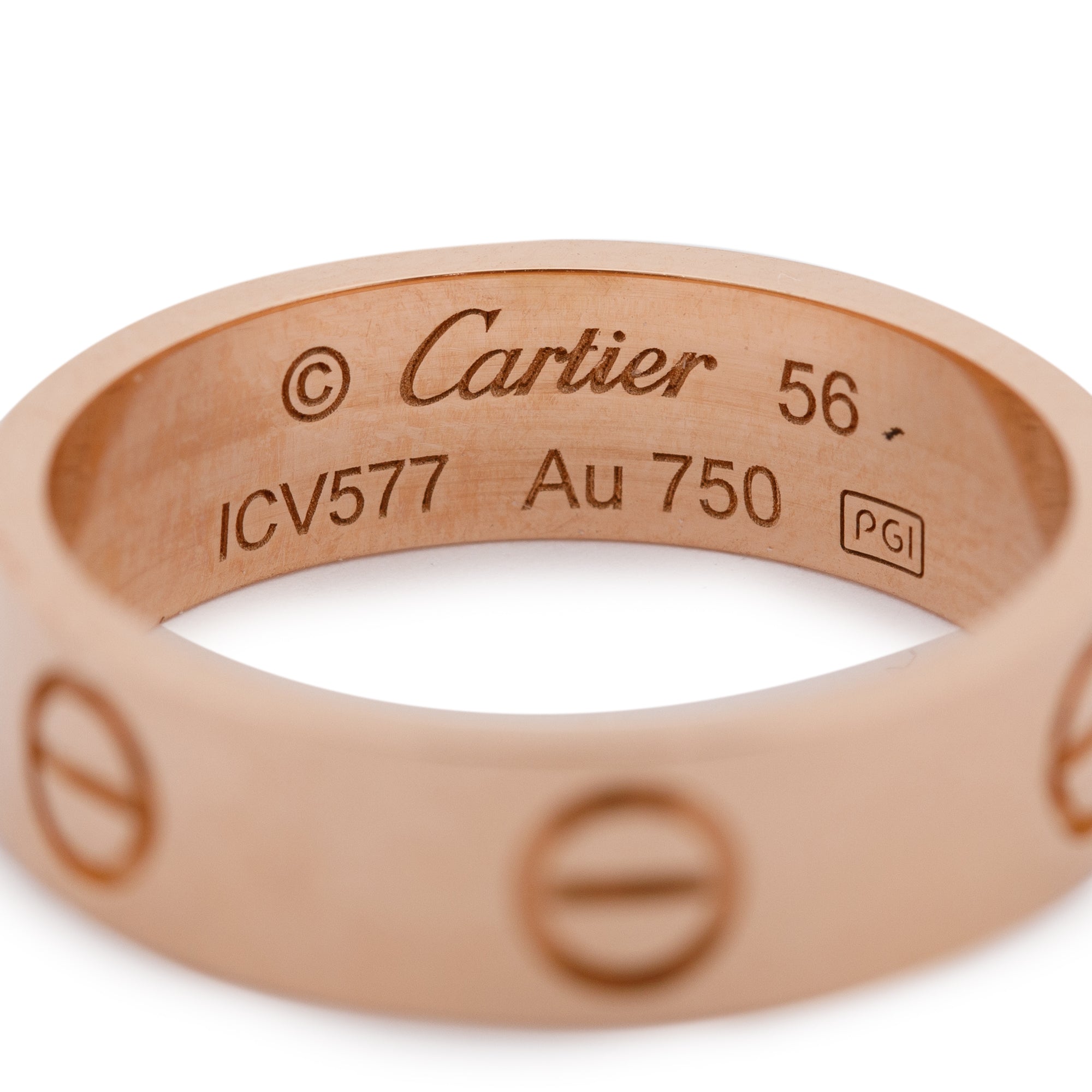 Cartier 18k Rose Gold 5.5 MM Love Ring w/ Box, Certificate & Receipt