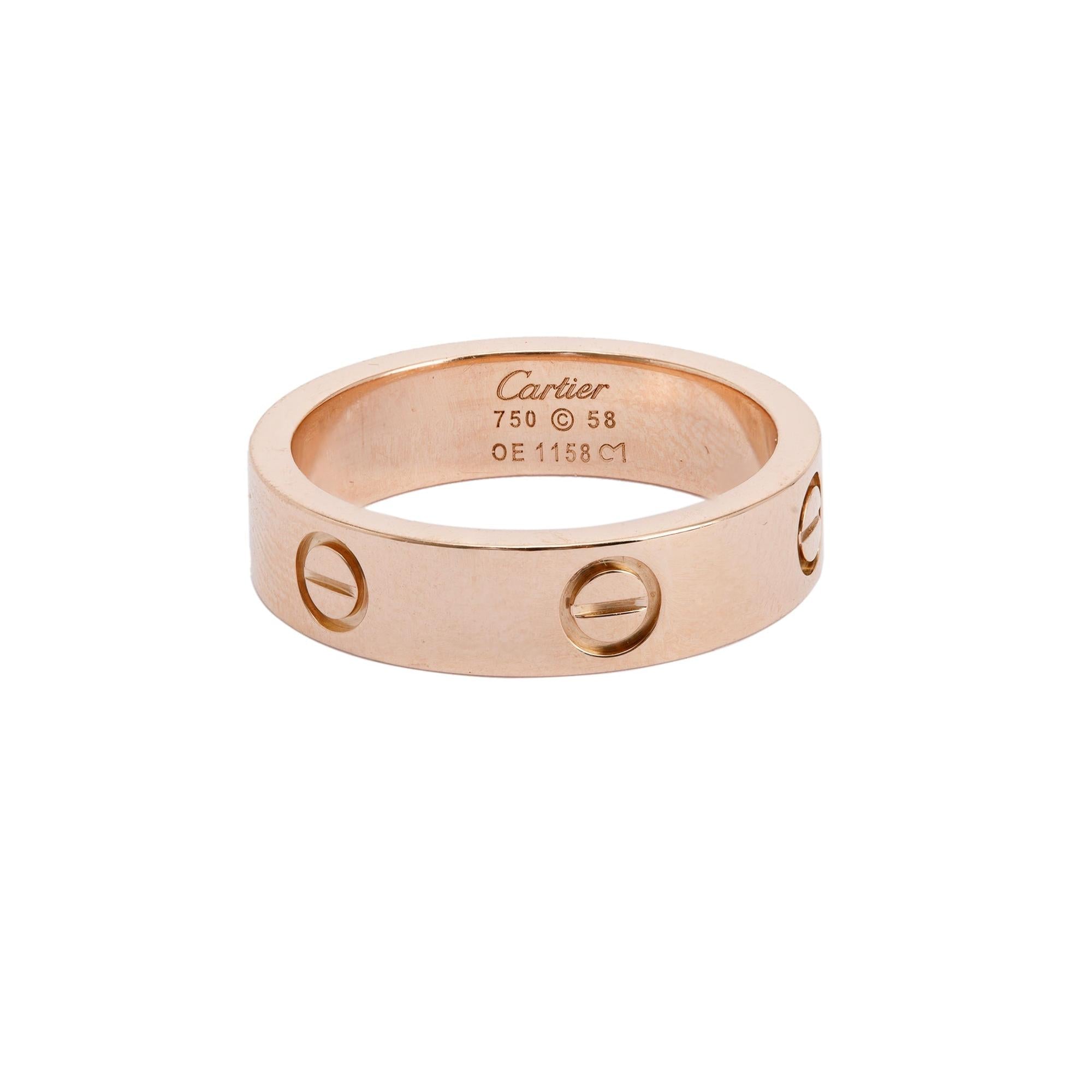 Cartier 18k Rose Gold 5.5 MM Love Ring