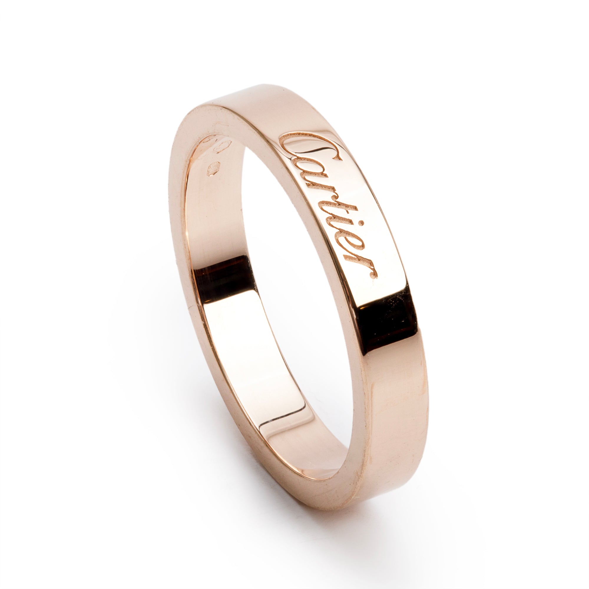 Cartier 18k Rose Gold C de Cartier 3 MM Wedding Band Ring, Size 49 4.75