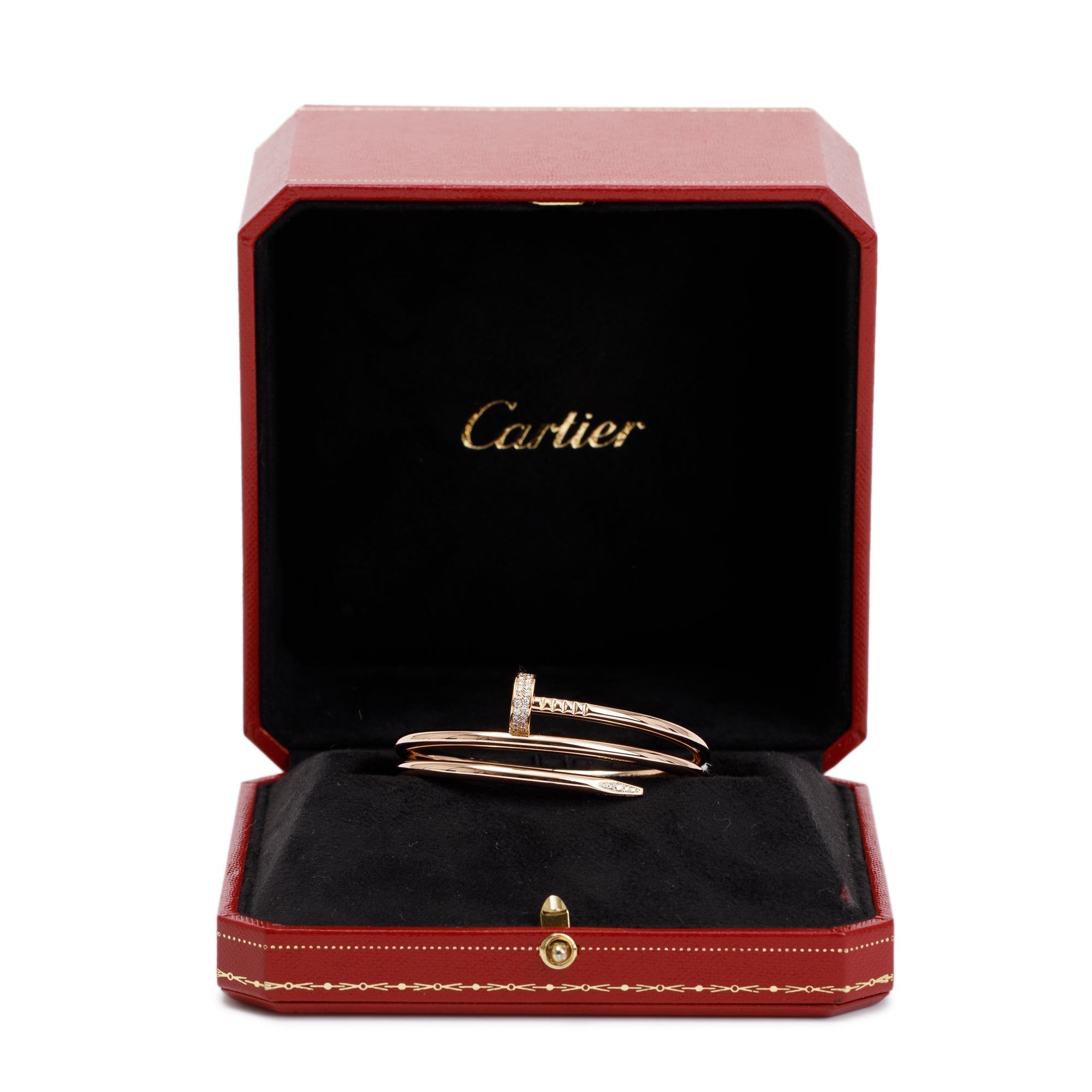 Cartier 18k Rose Gold Diamond Juste Un Clou Bracelet, Size 15 w/ Box & Certificate