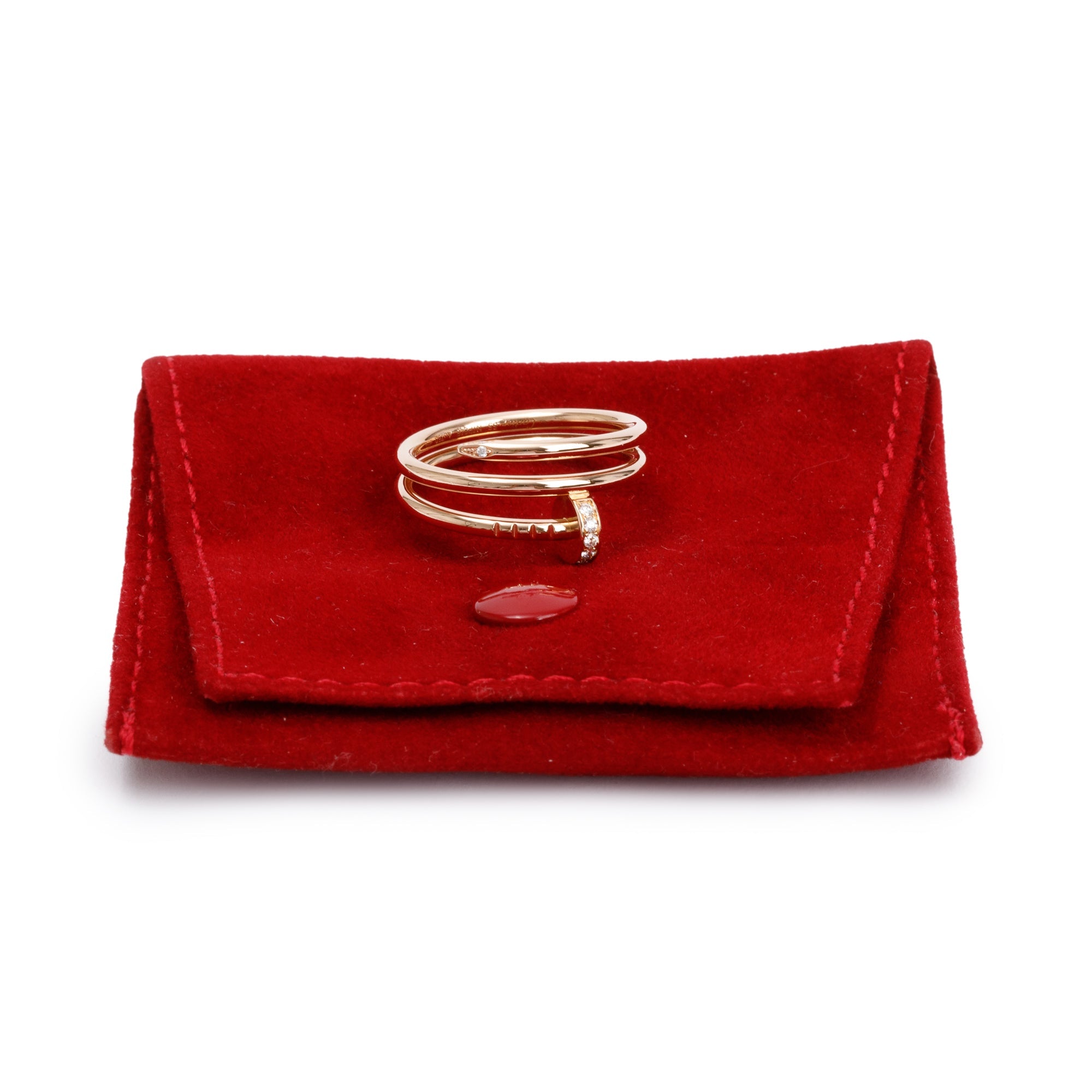 Cartier 18k Rose Gold Diamond Juste Un Clou Ring, Size 55 7.25