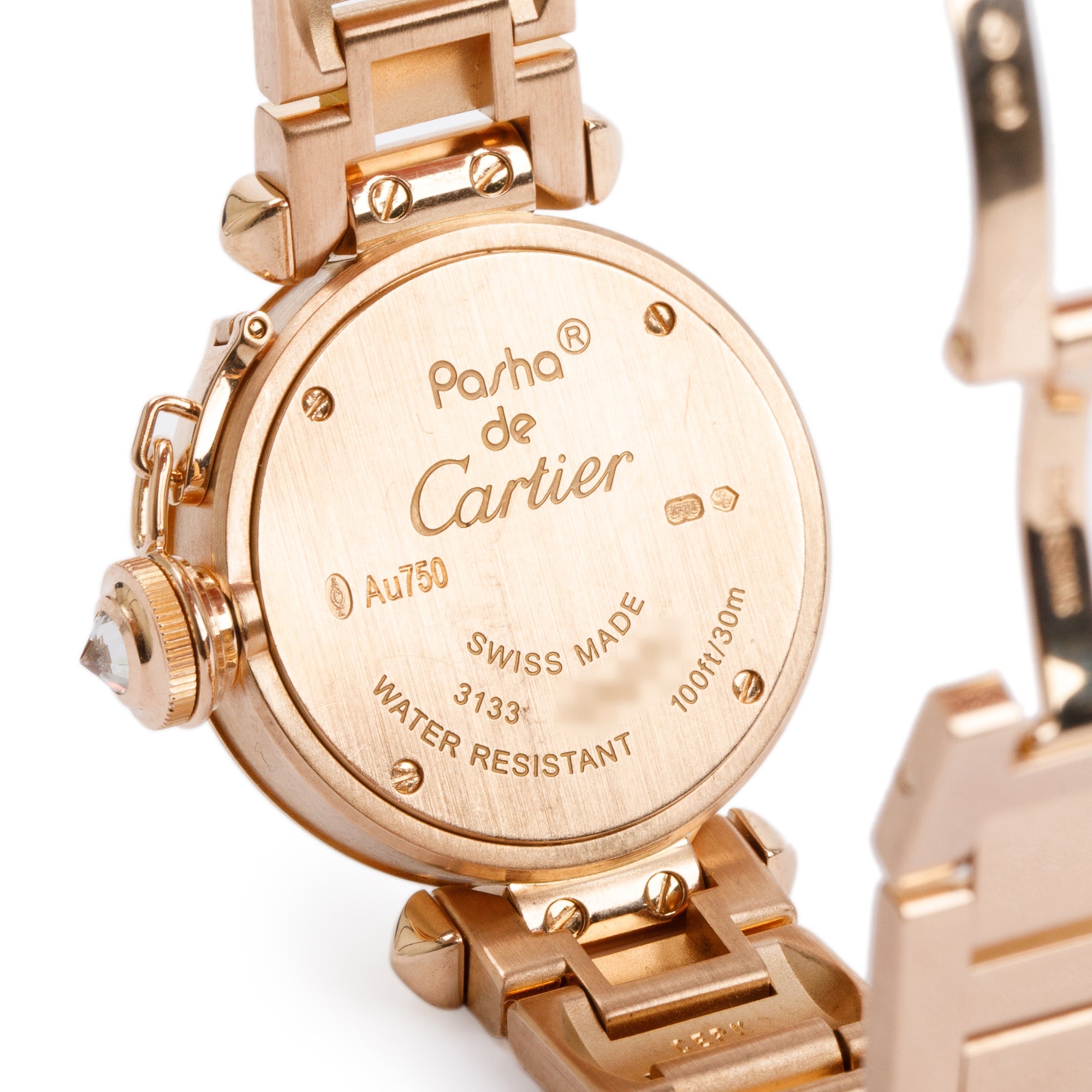 Cartier 18k Rose Gold Diamond Mini Miss Pasha 27 MM Watch