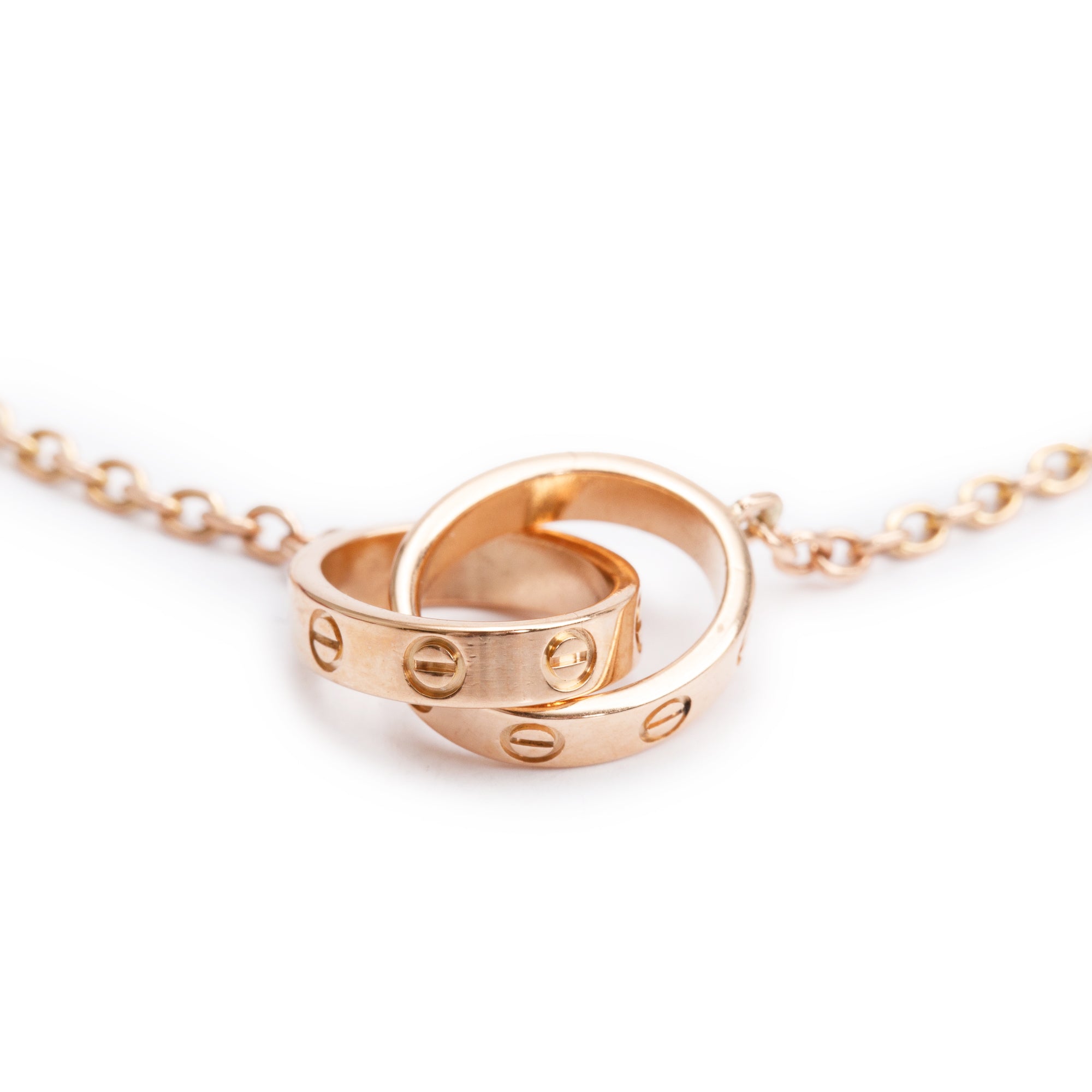 Cartier 18k Rose Gold Interlocking Love Bracelet w/ Box & Certificate