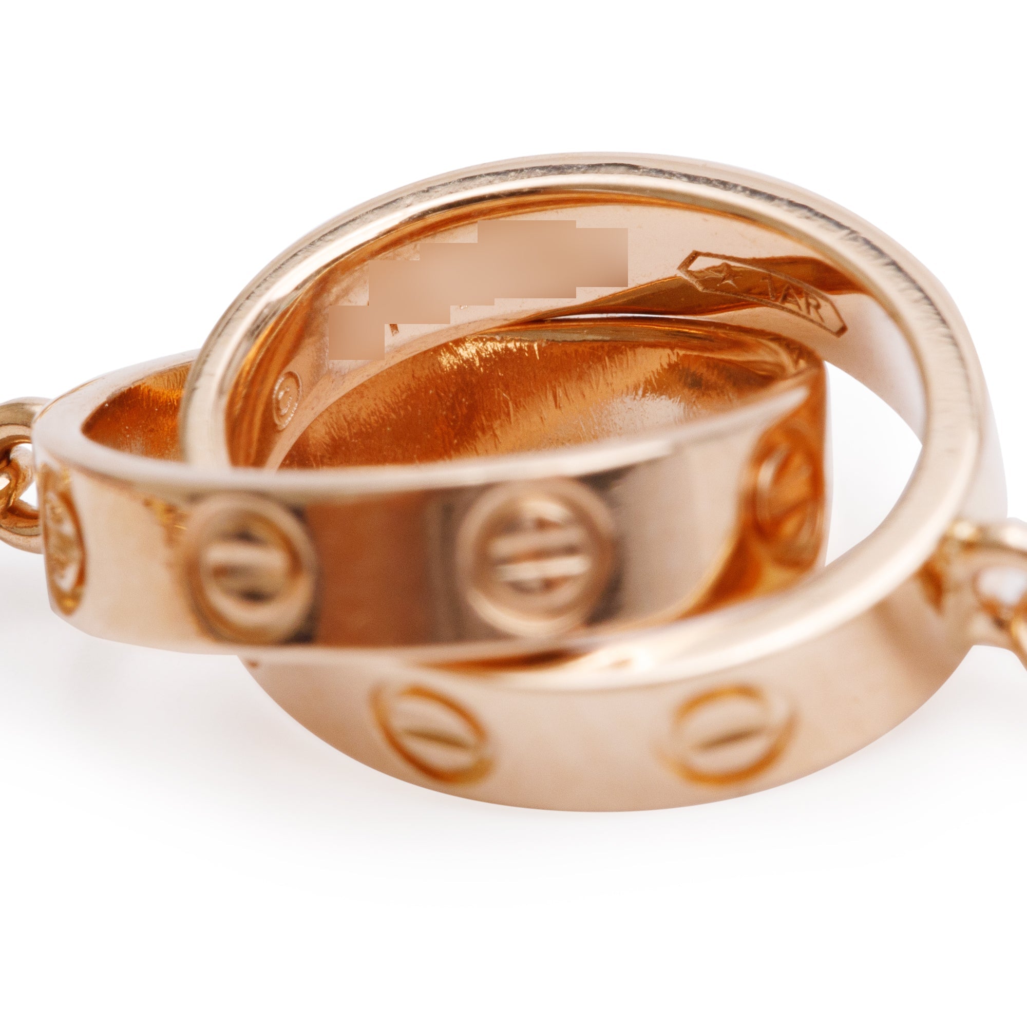 Cartier 18k Rose Gold Interlocking Love Bracelet w/ Box & Certificate