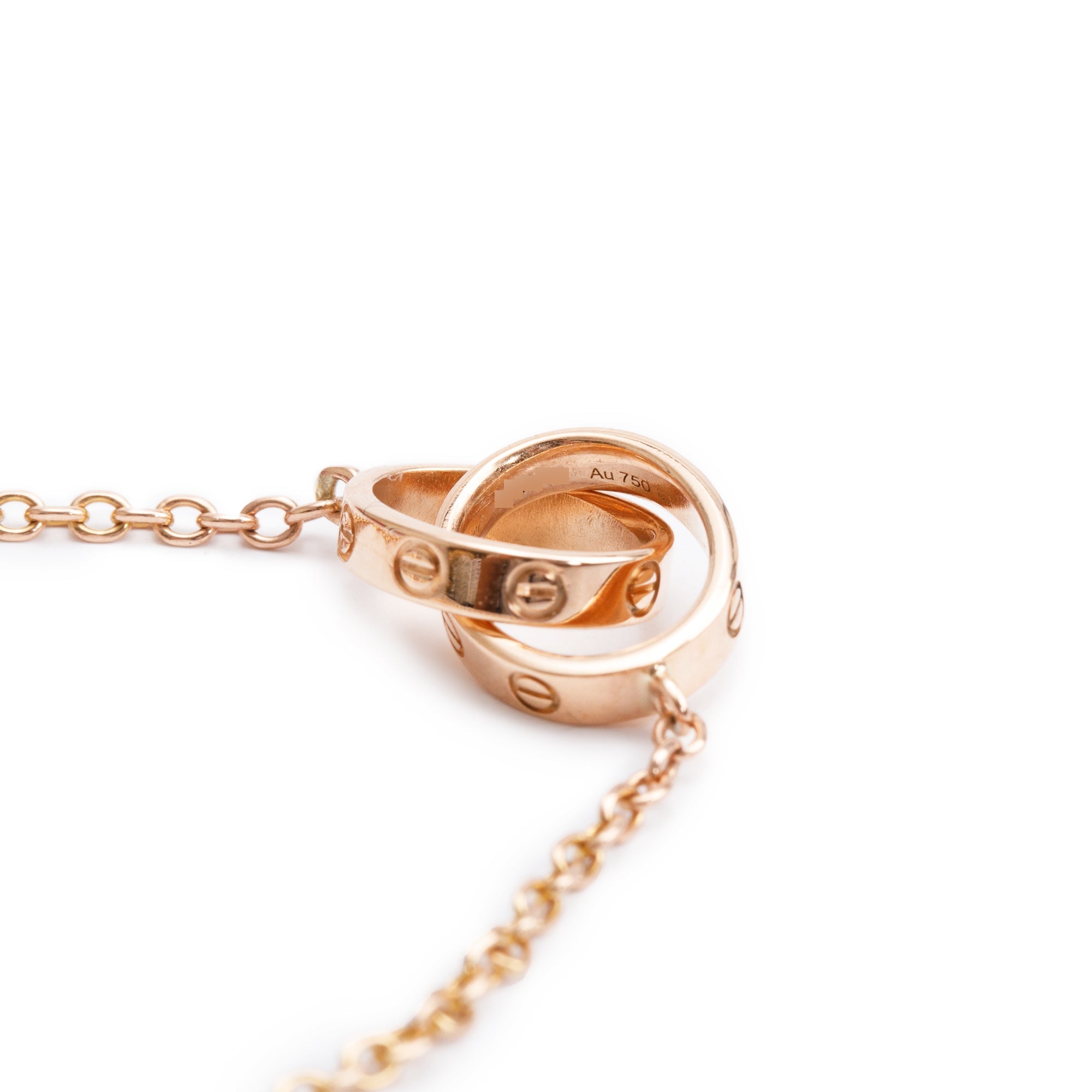 Cartier 18k Rose Gold Interlocking Love Bracelet w/ Box & Certificate