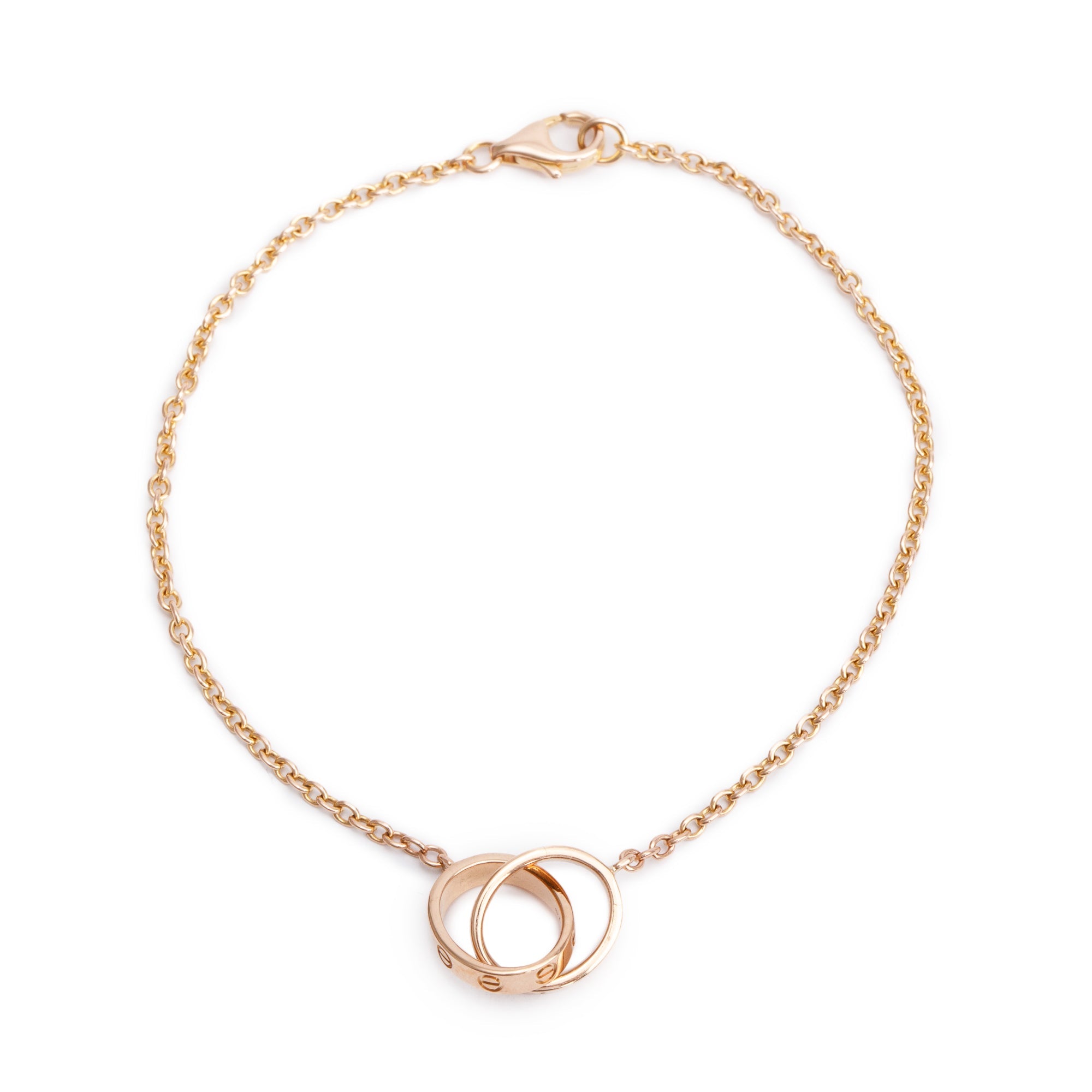 Cartier 18k Rose Gold Interlocking Love Bracelet w/ Box & Certificate