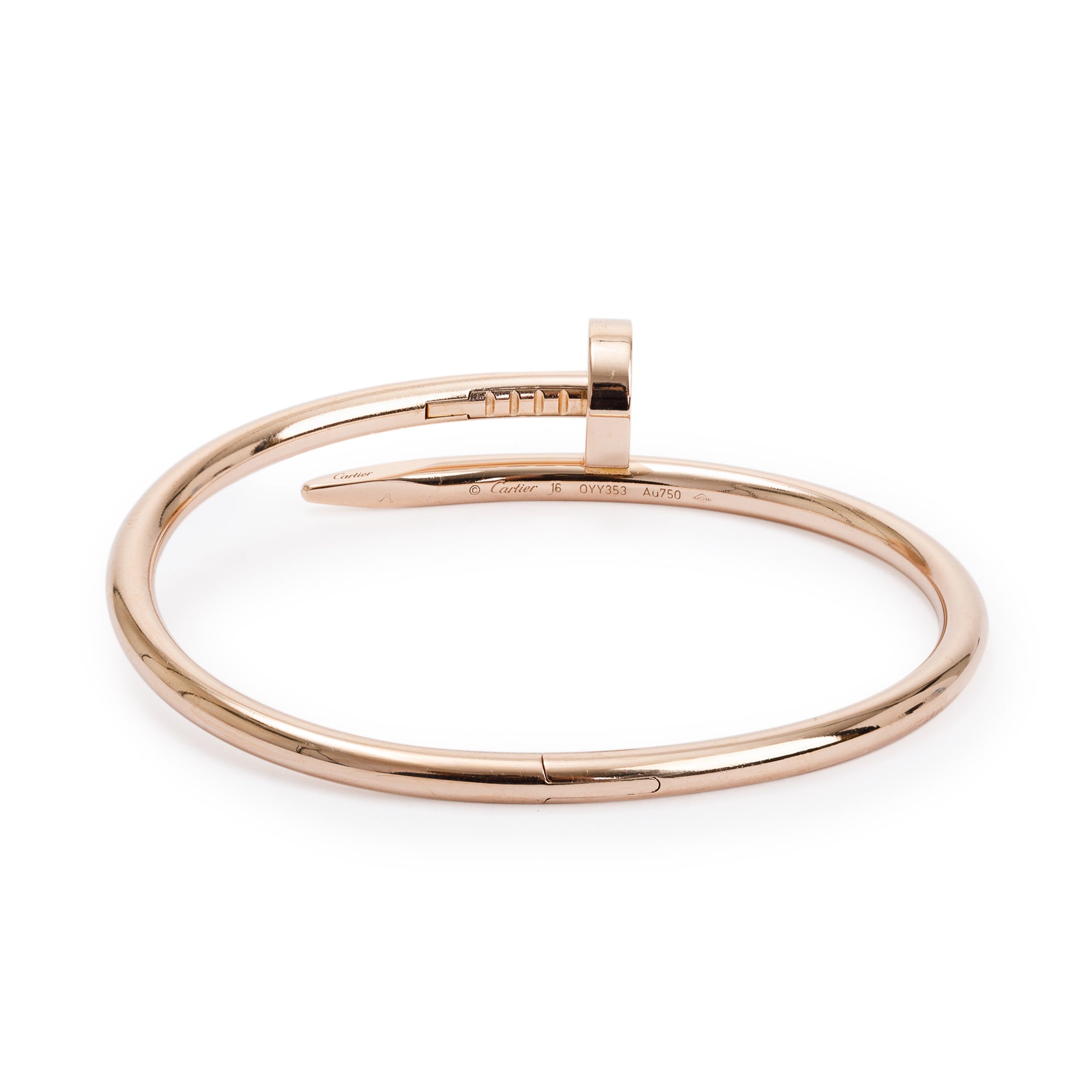 Cartier 18k Rose Gold Juste Un Clou Bracelet, Size 16