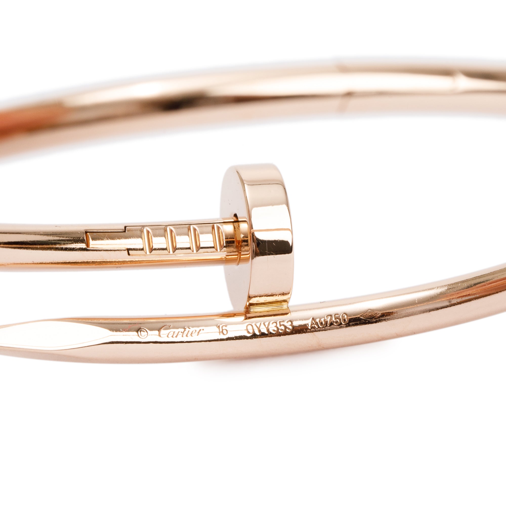 Cartier 18k Rose Gold Juste Un Clou Bracelet, Size 16