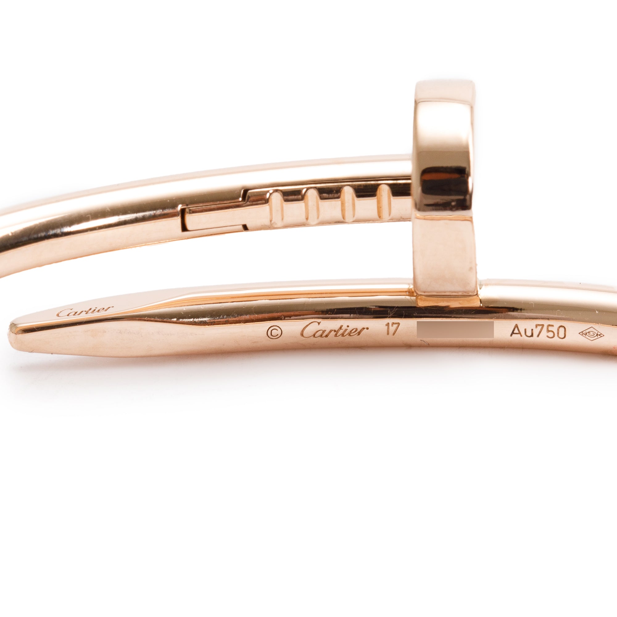 Cartier 18k Rose Gold Juste Un Clou Bracelet, Size 17