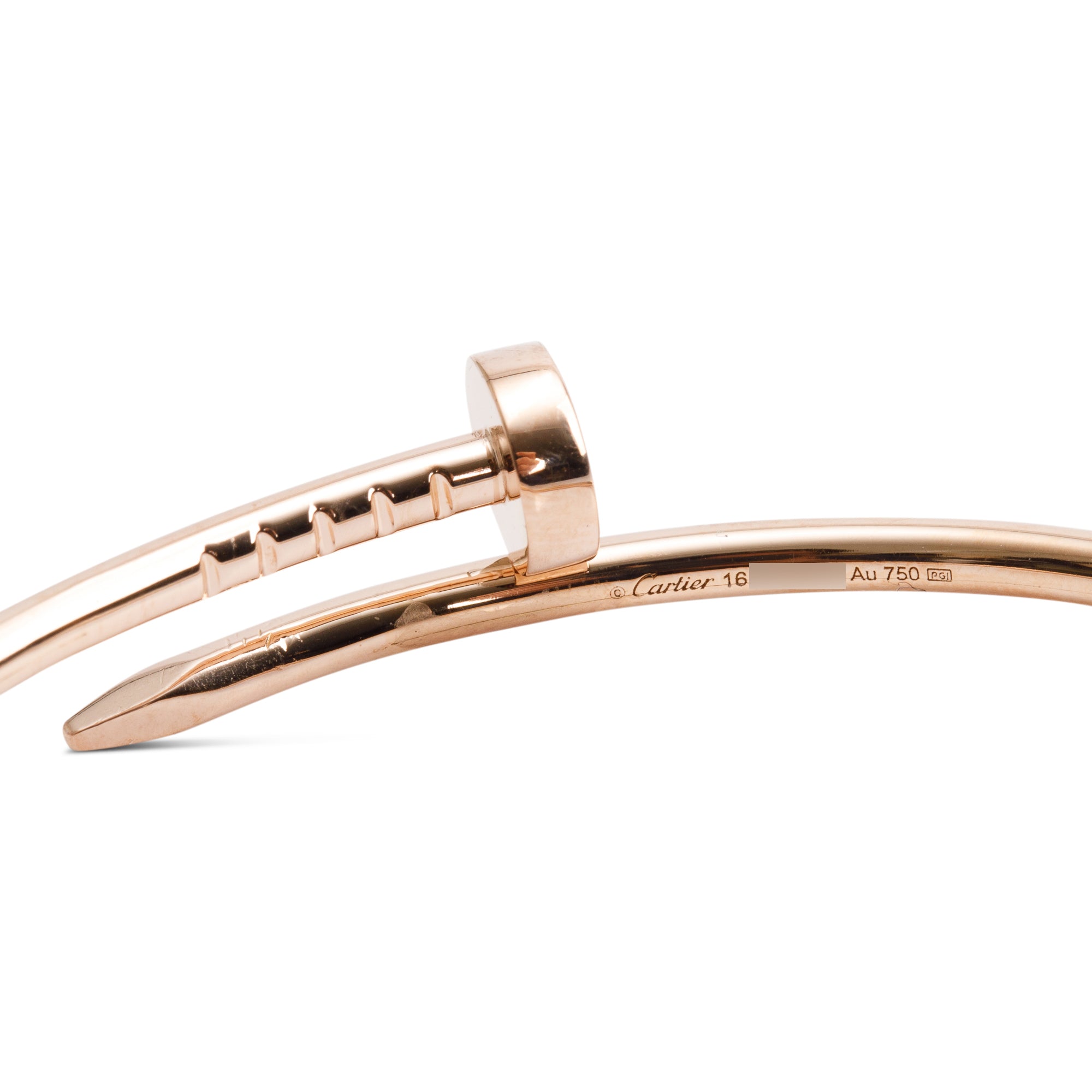 Cartier 18k Rose Gold Juste Un Clou Bracelet, Small Model, Size 16
