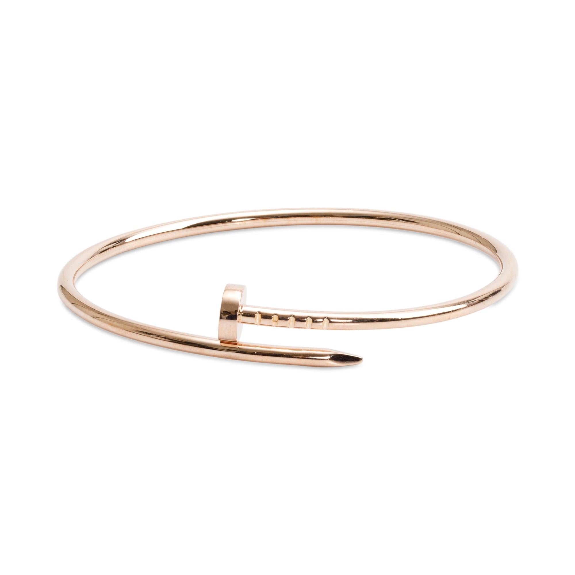 Cartier 18k Rose Gold Juste Un Clou Bracelet, Small Model, Size 16
