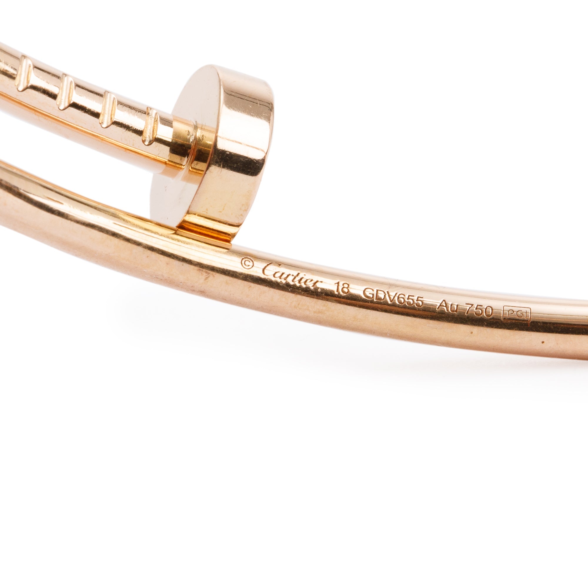 Cartier 18k Rose Gold Juste Un Clou Bracelet, Small Model, Size 18 w/ Box, Receipt & Certificate