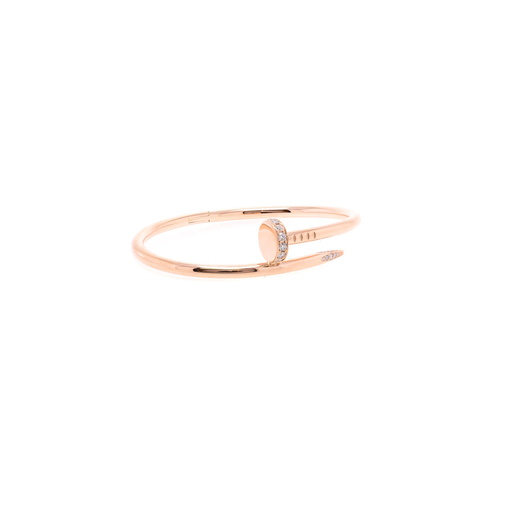 Cartier 18k Rose Gold Juste Un Clou Diamond Bracelet w/ Box