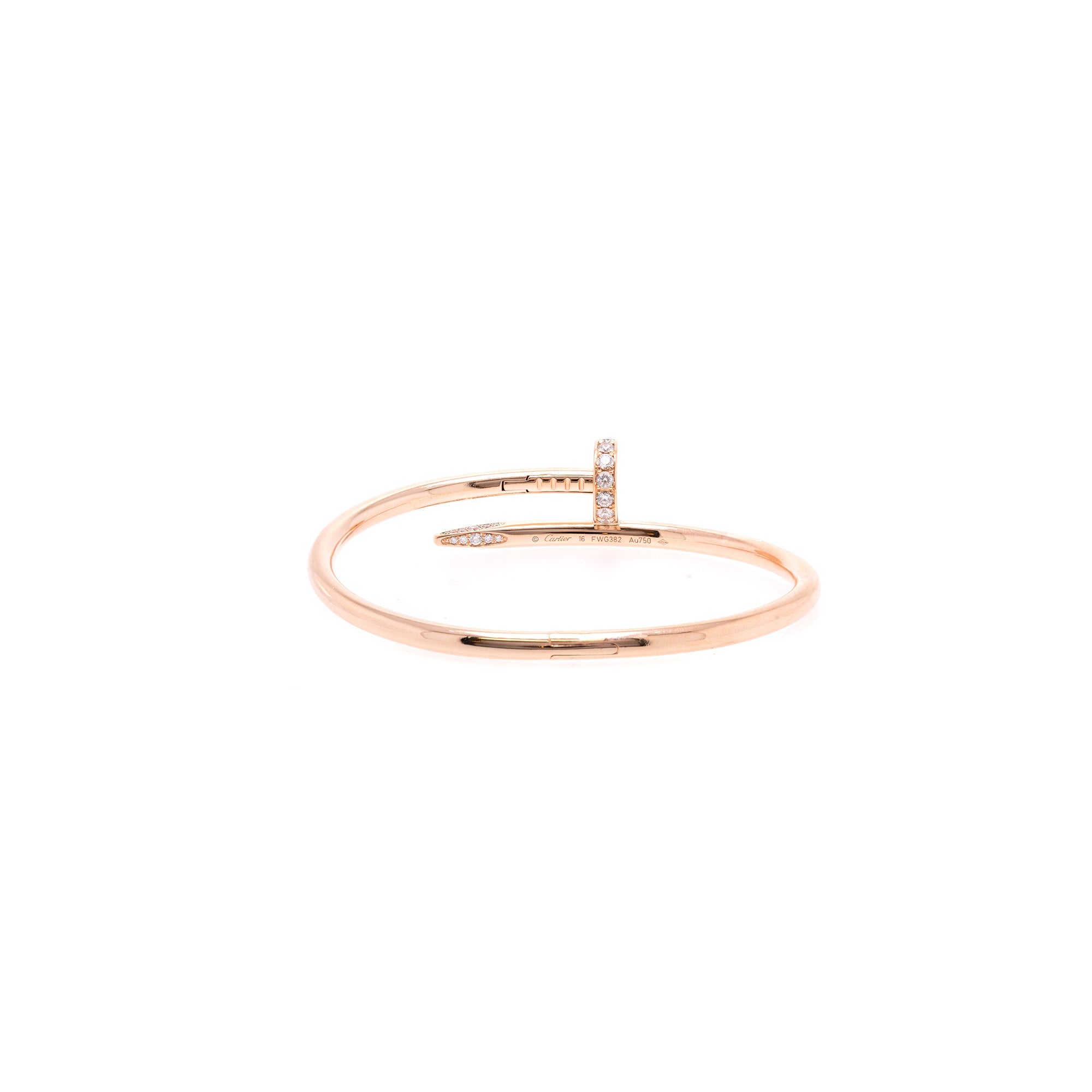 Cartier 18k Rose Gold Juste Un Clou Diamond Bracelet w/ Box